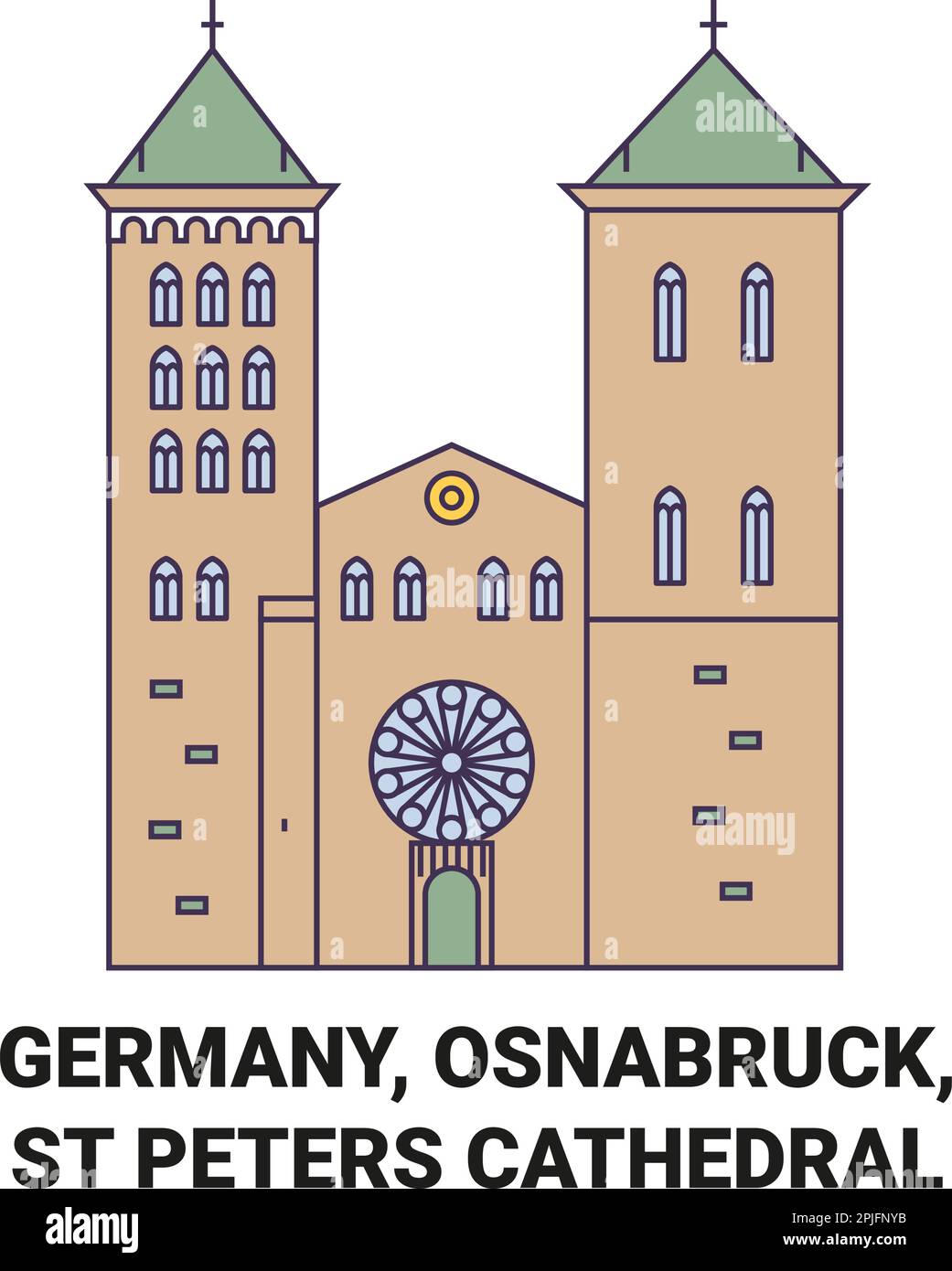 Allemagne, Osnabruck,St Peters Cathédrale voyage illustration vecteur Illustration de Vecteur