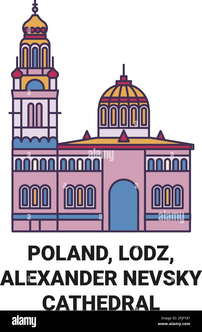 Pologne, Lodz, Alexander Nevsky Cathedral voyage illustration vecteur Illustration de Vecteur