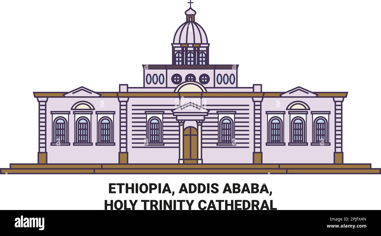 Éthiopie, Addis-Abeba, illustration vectorielle de voyage de la cathédrale Illustration de Vecteur