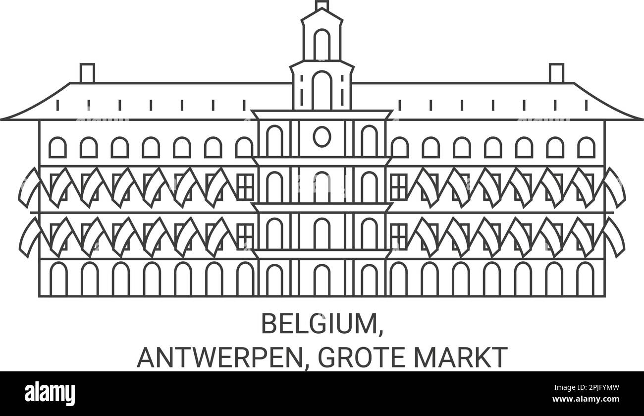 Belgique, Antwerpen, Grote Markt Voyage repère illustration vecteur Illustration de Vecteur