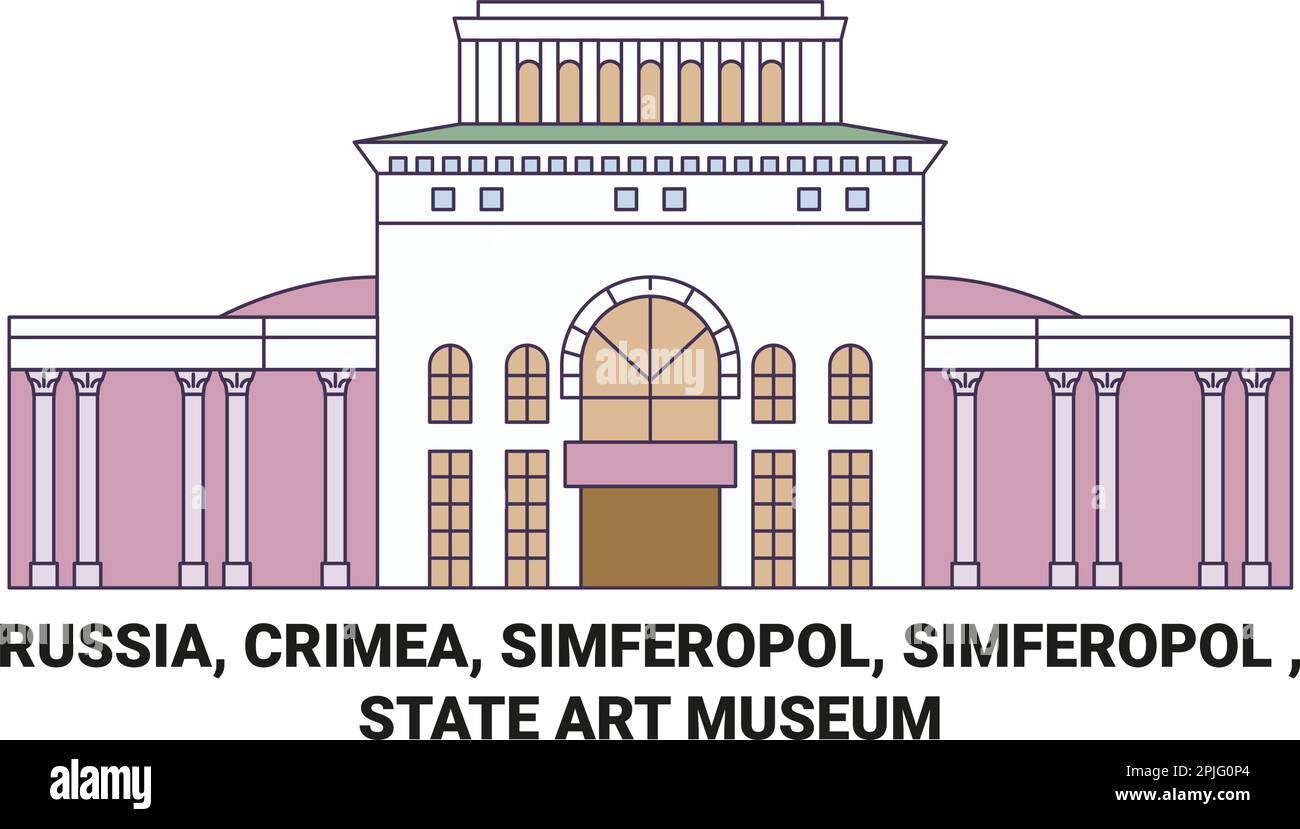 Russie, Crimée, Simferopol, Simferopol , Musée d'Art d'Etat voyage illustration vectorielle Illustration de Vecteur