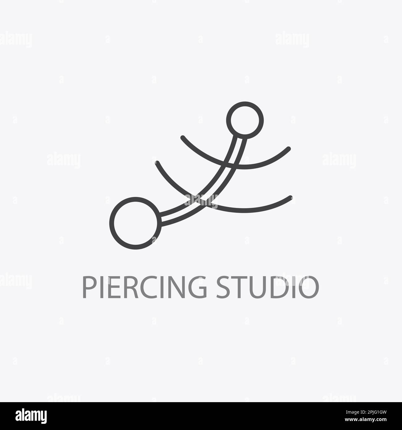 Logo du studio de perçage. Icône de point de rencontre minimal pour les bijoux Illustration de Vecteur