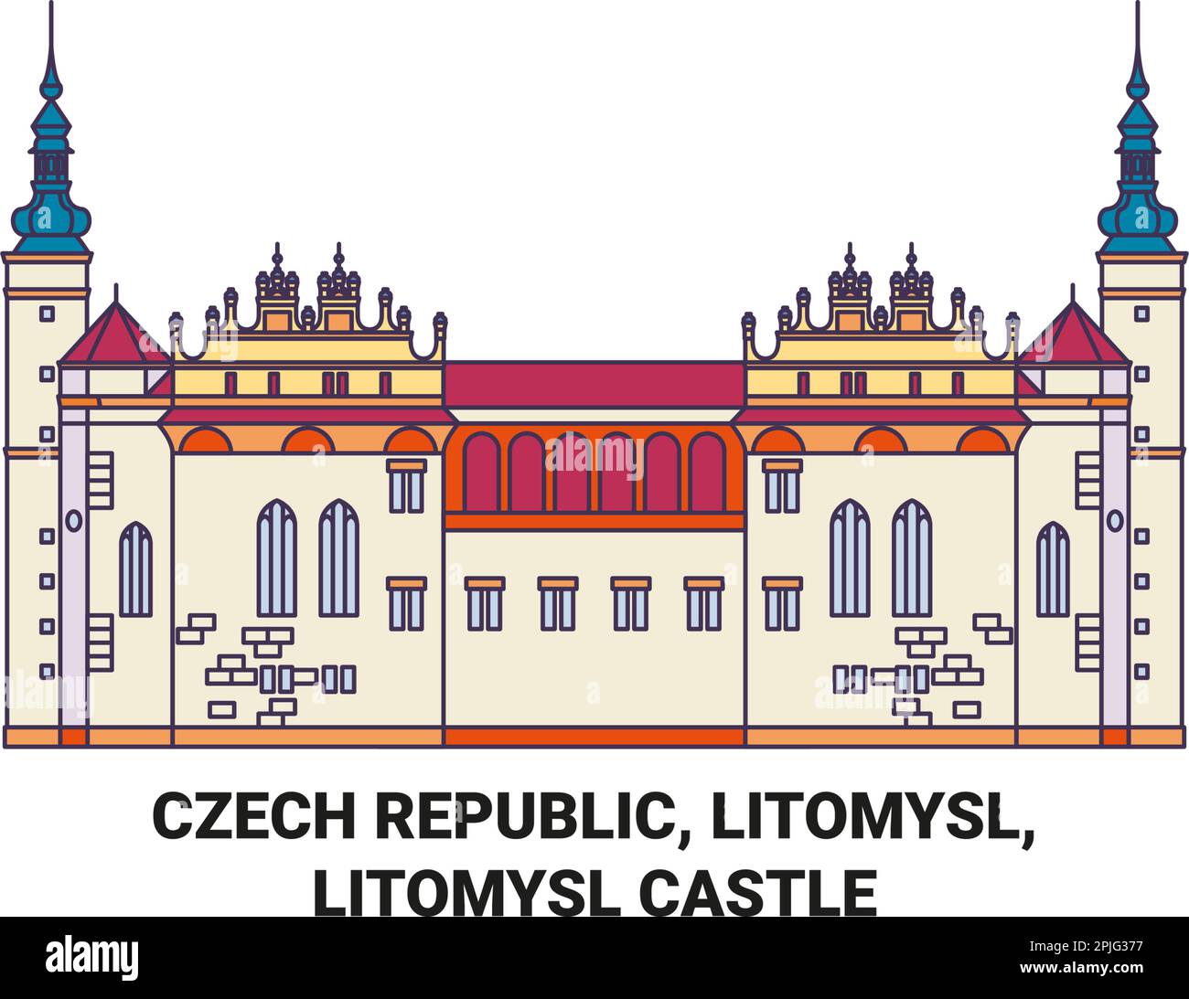 République tchèque, Litomysl, Litomysl Château Voyage repère illustration vecteur Illustration de Vecteur