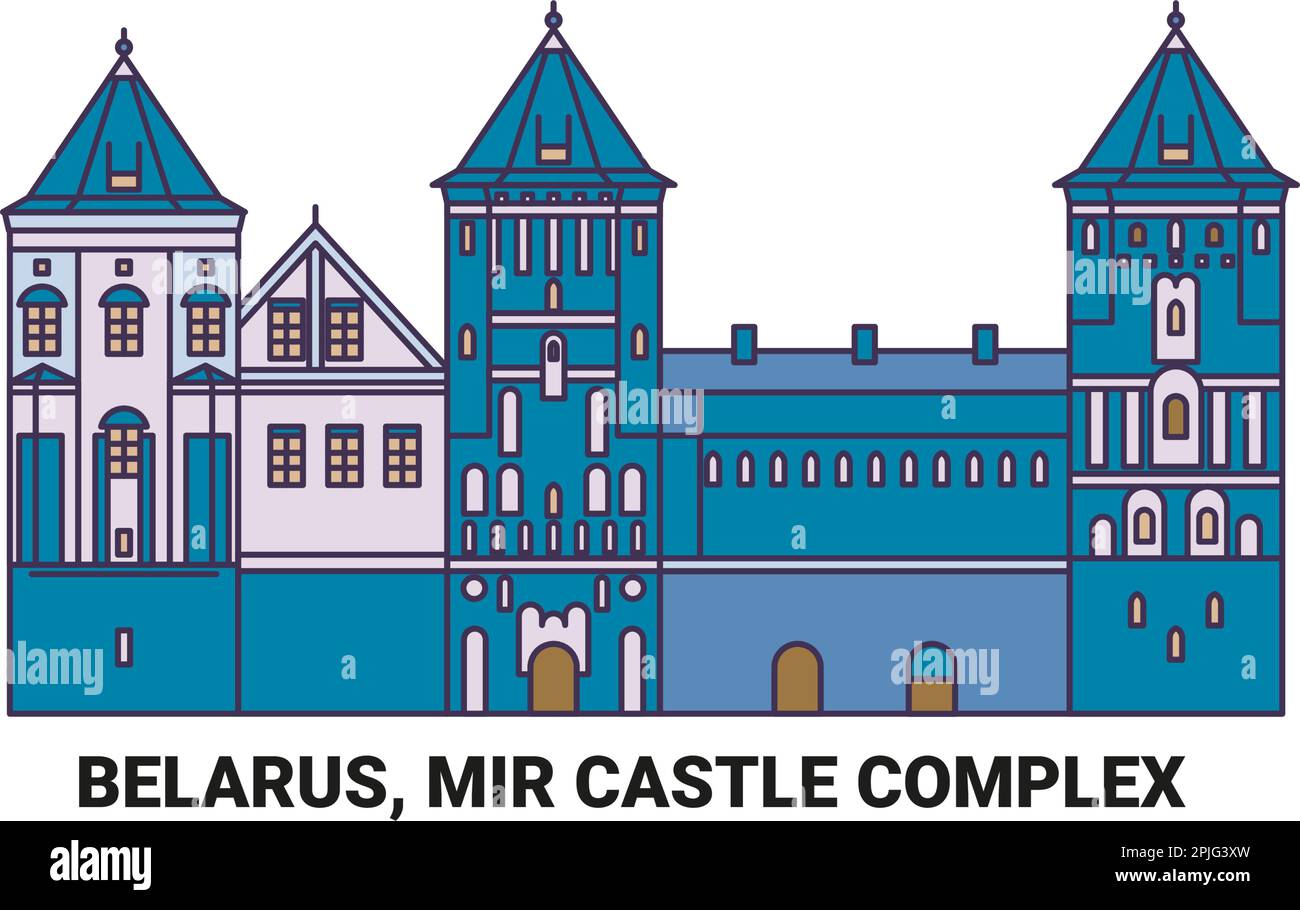 Bélarus, Mir Castle complexe Voyage repère illustration vecteur Illustration de Vecteur