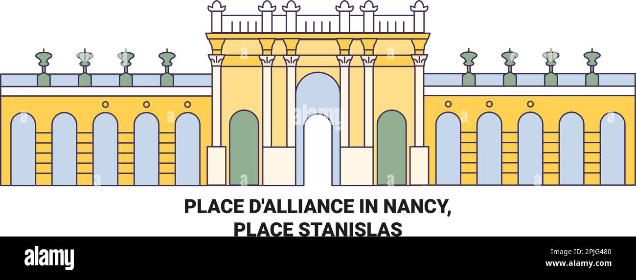 France, place d'alliance à Nancy, place Stanislas illustration vectorielle de voyage Illustration de Vecteur
