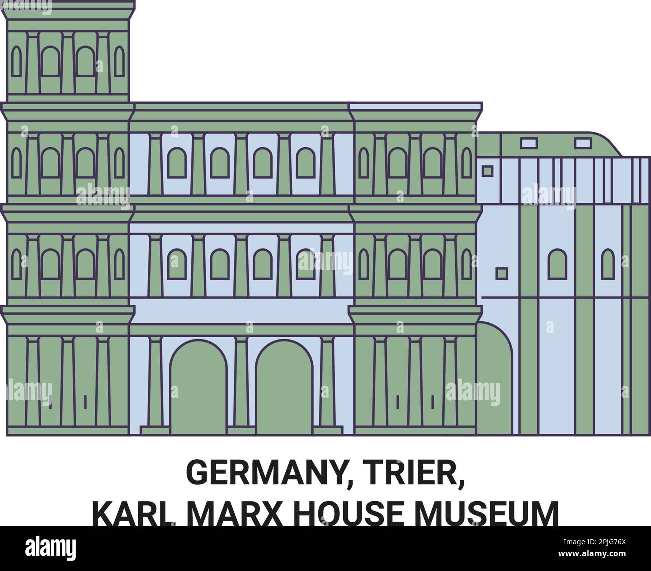 Allemagne, Trèves, musée de la Maison Karl Marx Voyage illustration vecteur Illustration de Vecteur