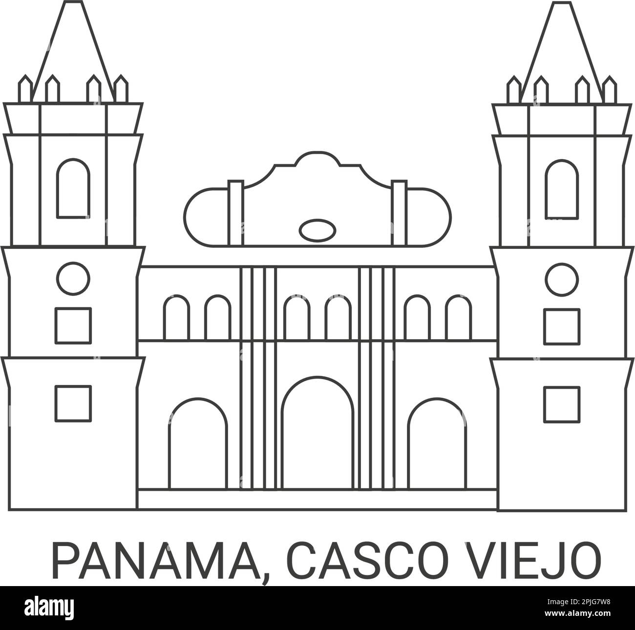 Panama, Casco Viejo, illustration vectorielle de voyage Illustration de Vecteur