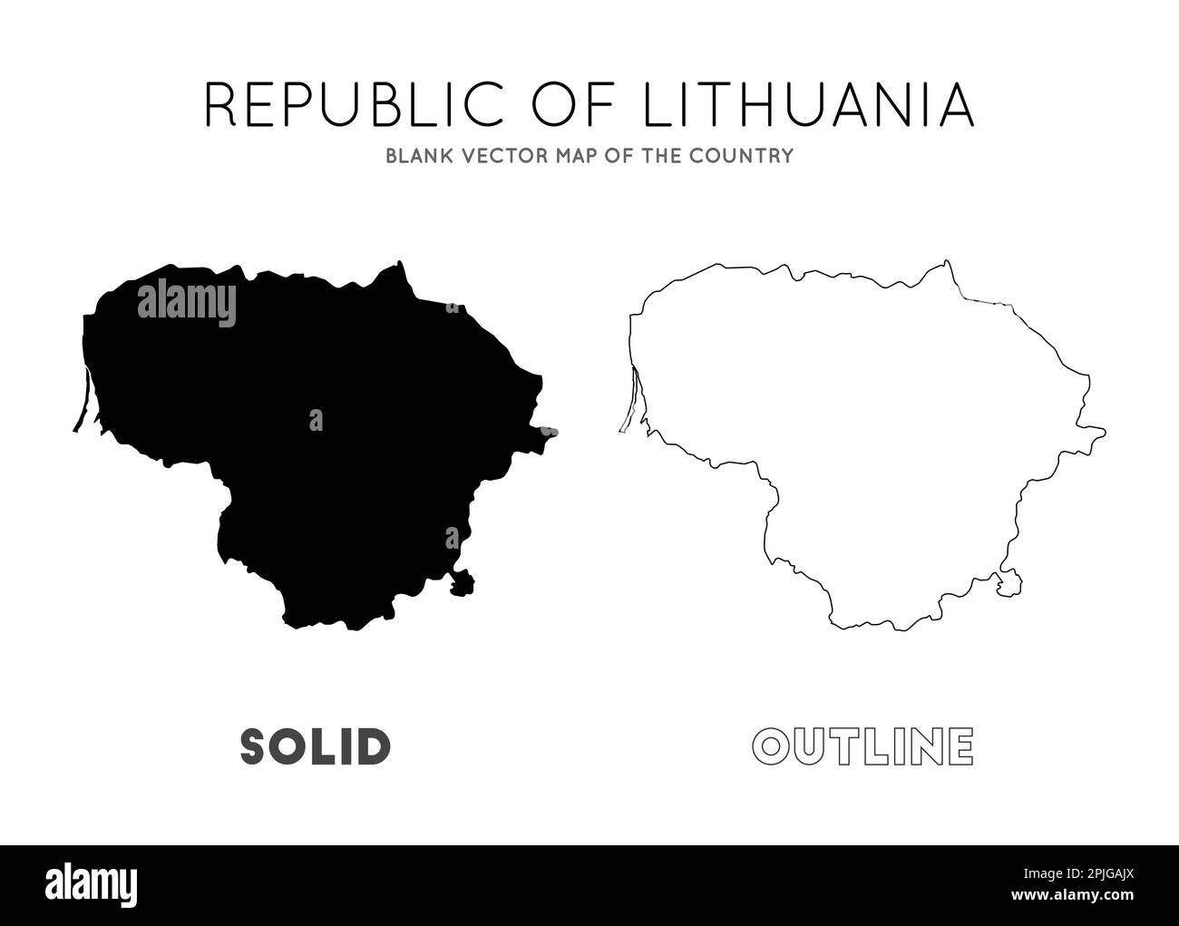 Carte de Lituanie. Carte vectorielle vierge du pays. Frontières de la Lituanie pour votre infographie. Illustration vectorielle. Illustration de Vecteur