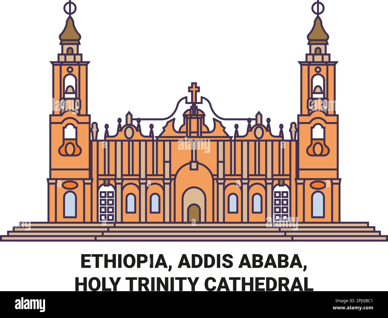 Éthiopie, Addis-Abeba, Cathédrale de la Sainte Trinité Voyage illustration vecteur Illustration de Vecteur