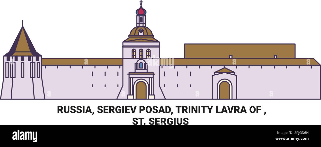 Russie, Sergiev Posad, Trinity Lavra de St. Illustration du vecteur de repère de voyage Sergius Illustration de Vecteur