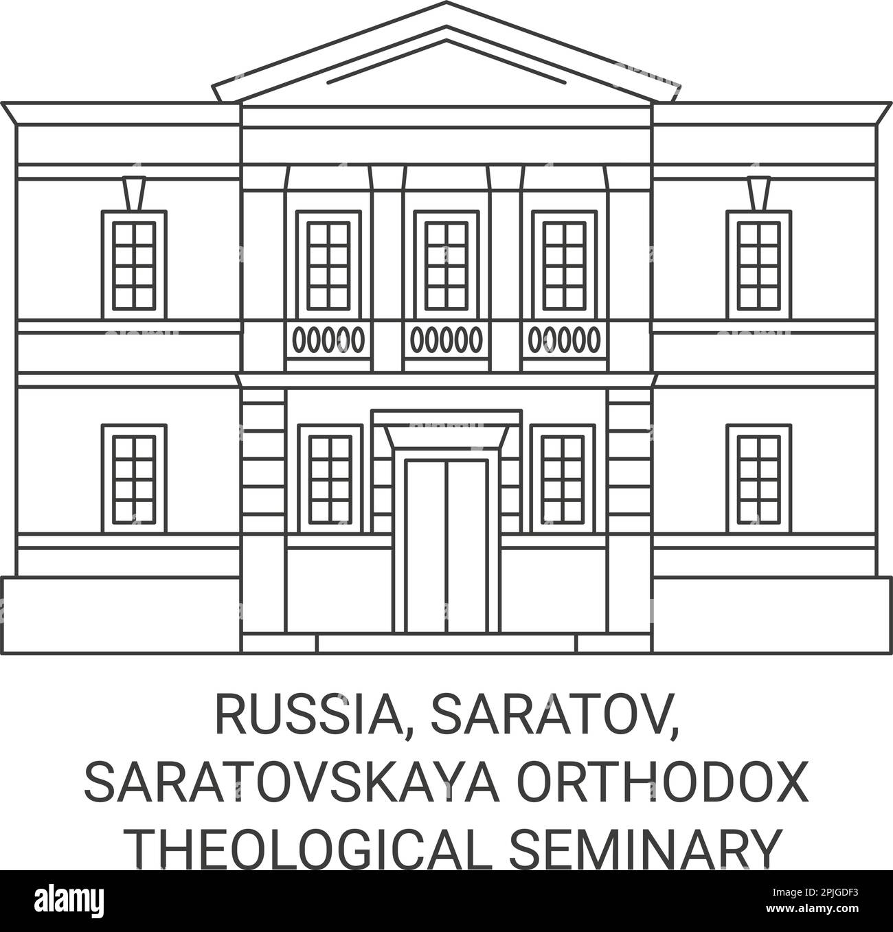 Russie, Saratov, Saratovskaya Séminaire théologique orthodoxe Voyage illustration vecteur Illustration de Vecteur