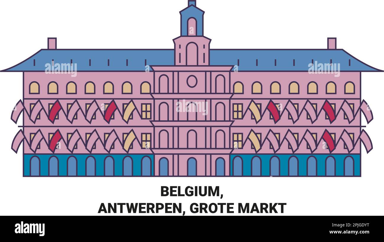 Belgique, Antwerpen, Grote Markt Voyage repère illustration vecteur Illustration de Vecteur