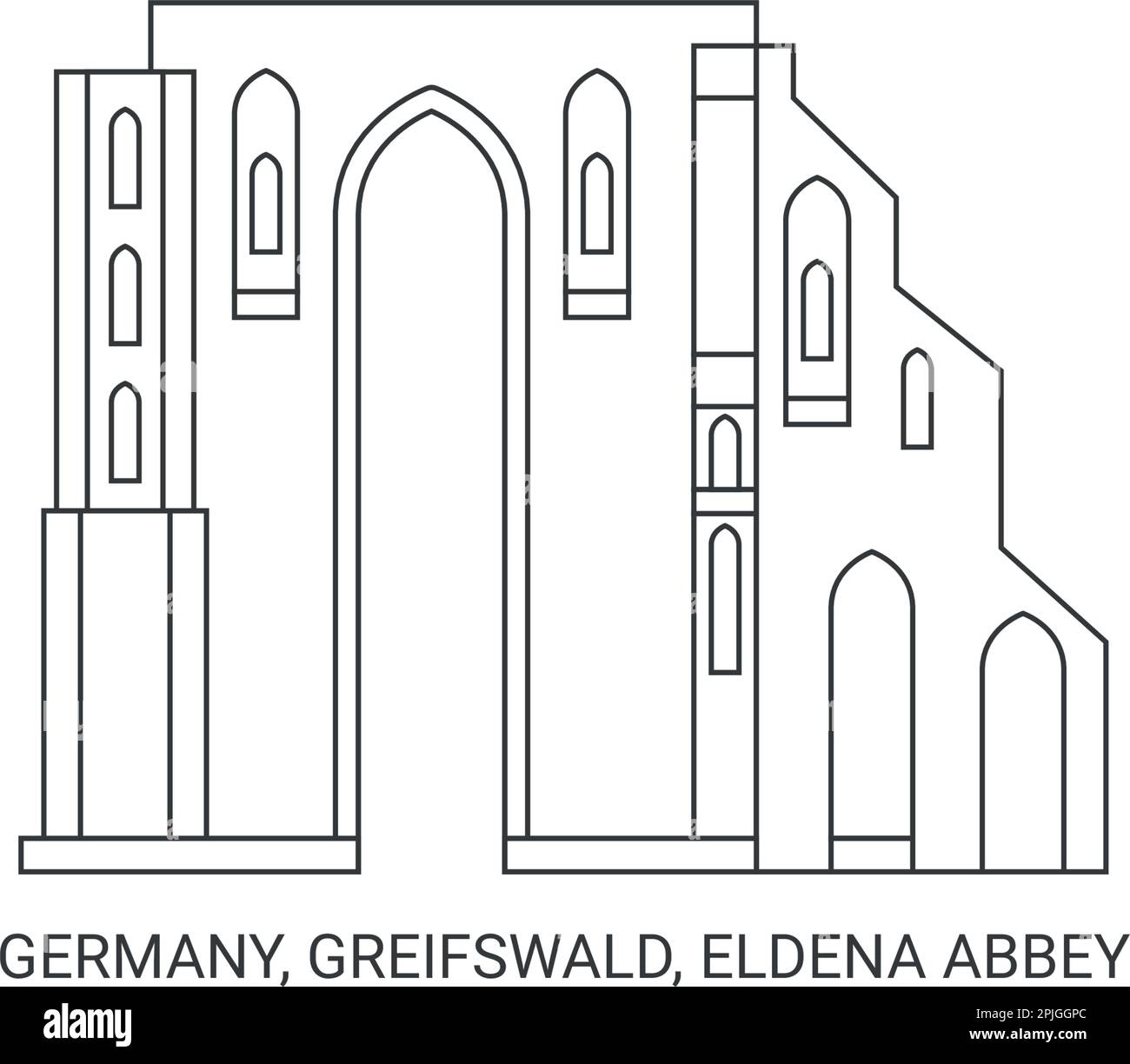 Allemagne, Greifswald, Eldena Abbey voyage illustration vecteur Illustration de Vecteur