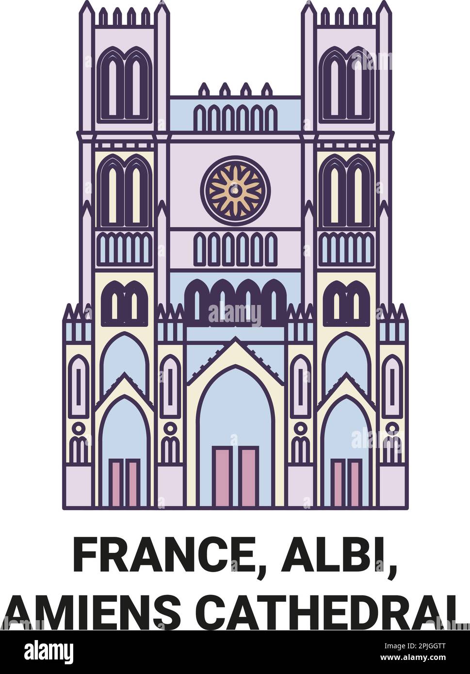 France, Albi, cathédrale d'Amiens Voyage repère illustration vecteur Illustration de Vecteur
