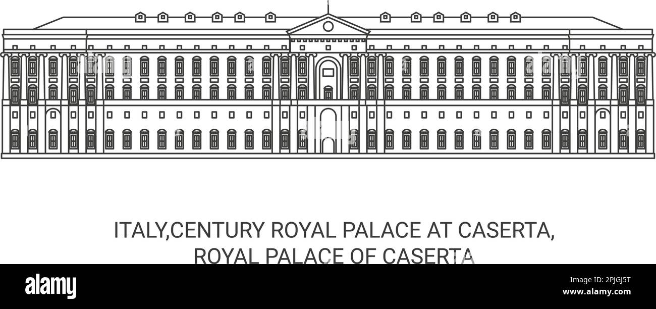 Italie, Palais Royal du siècle à Caserta, Palais Royal de Caserta Voyage repère illustration vectorielle Illustration de Vecteur