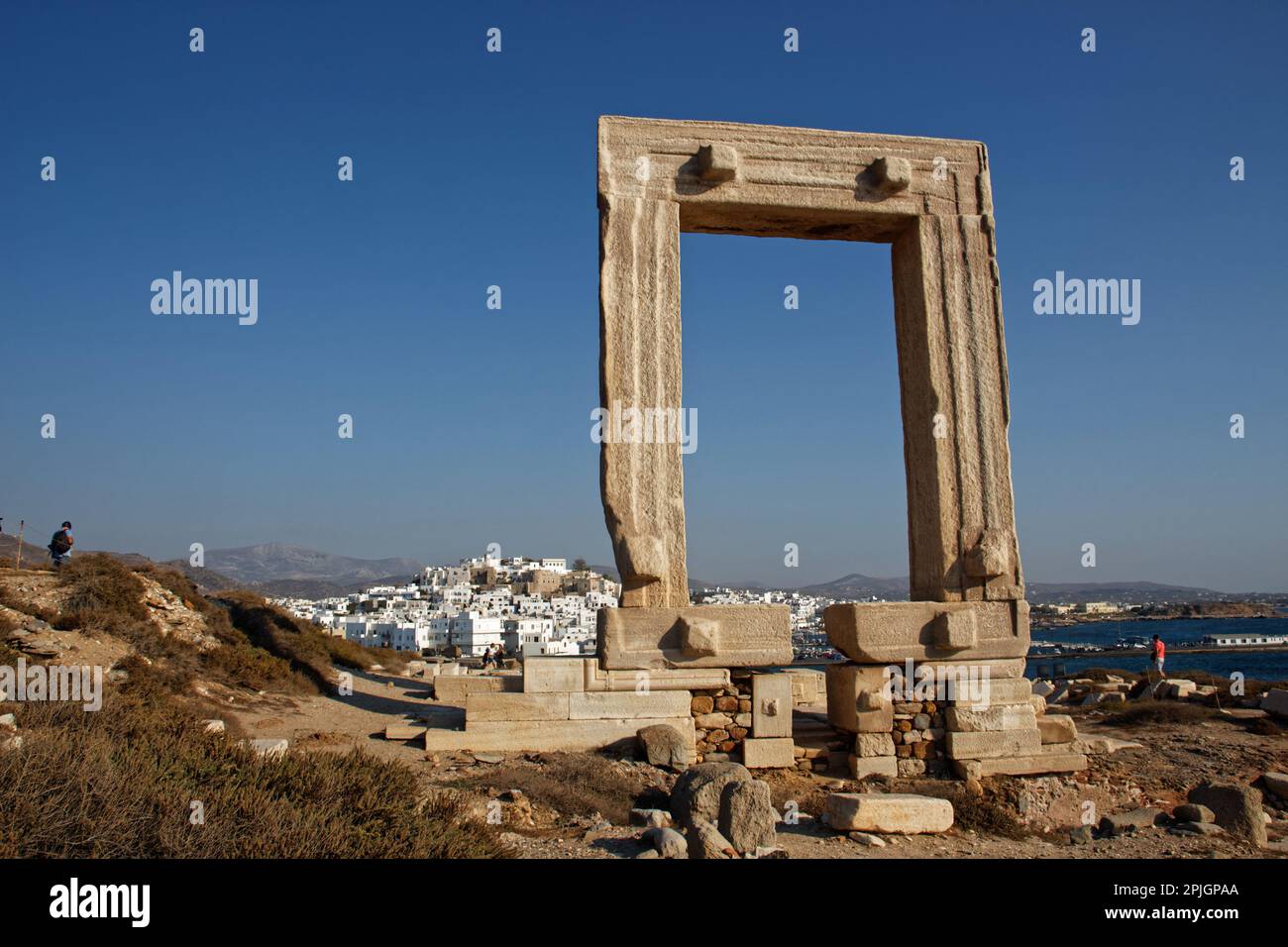Le Temple d'Apollon (Portara) à Naxos, Grèce Banque D'Images