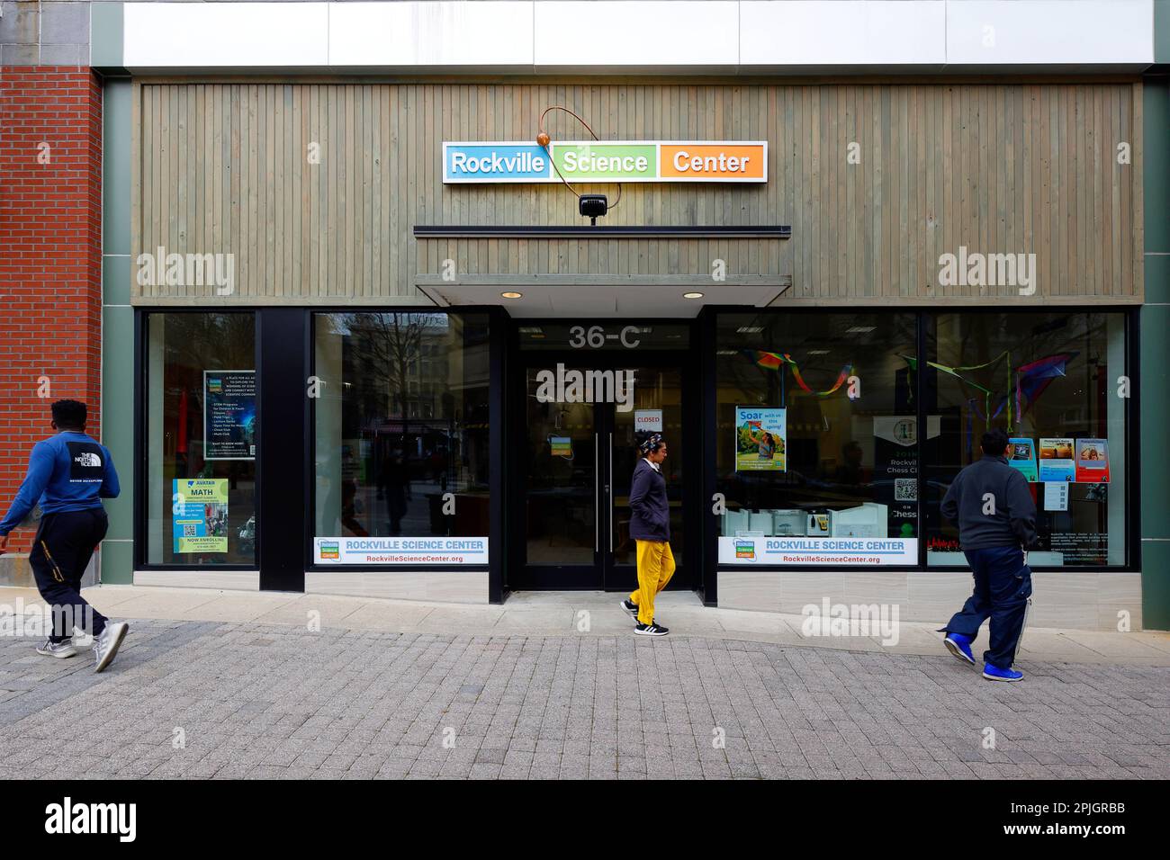 Rockville Science Center, 36 Maryland Ave, Rockville, Maryland. photo de storefront d'un espace d'apprentissage interactif de la communauté de tous les âges. Banque D'Images