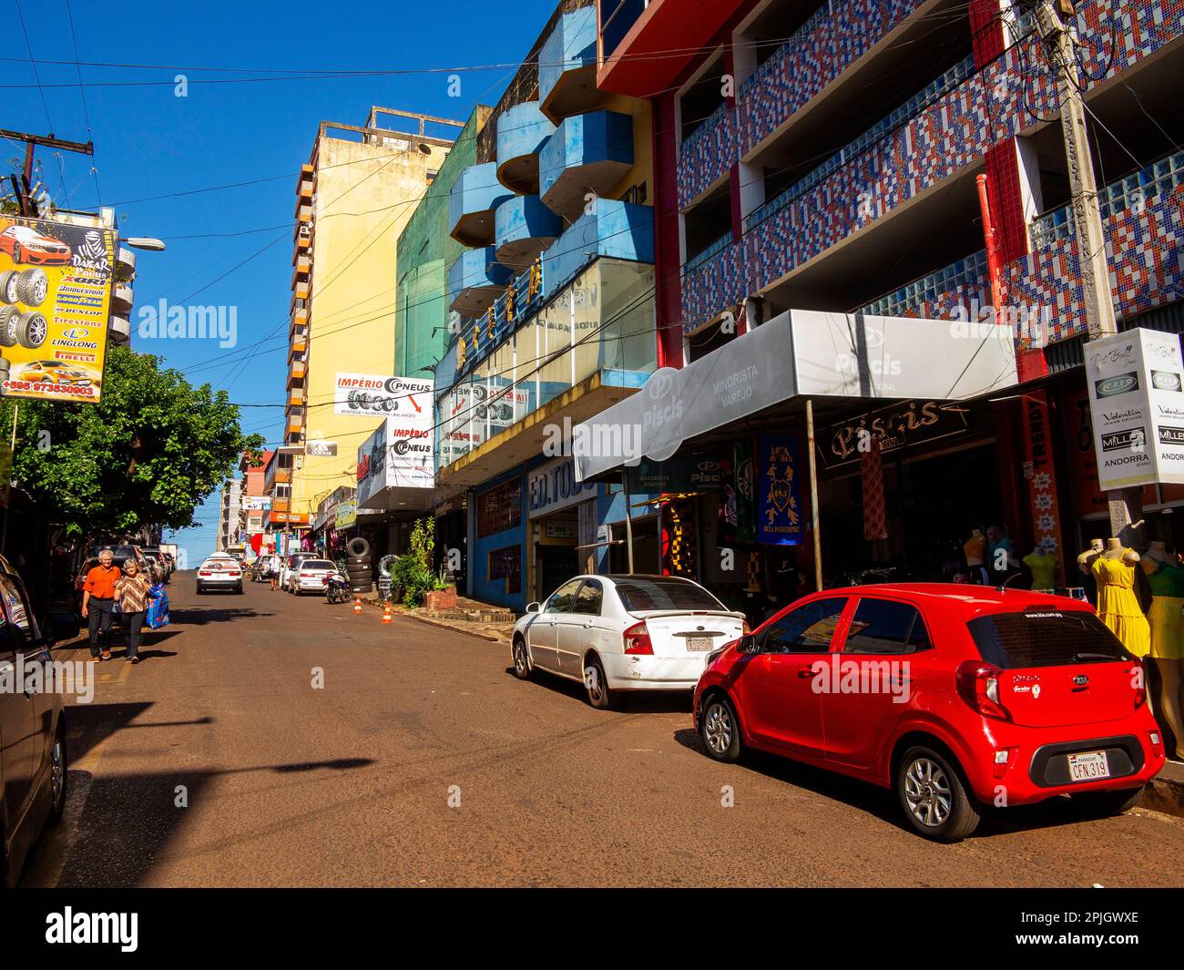 Scène de rue à Ciudad Del Este, Paraguai Banque D'Images