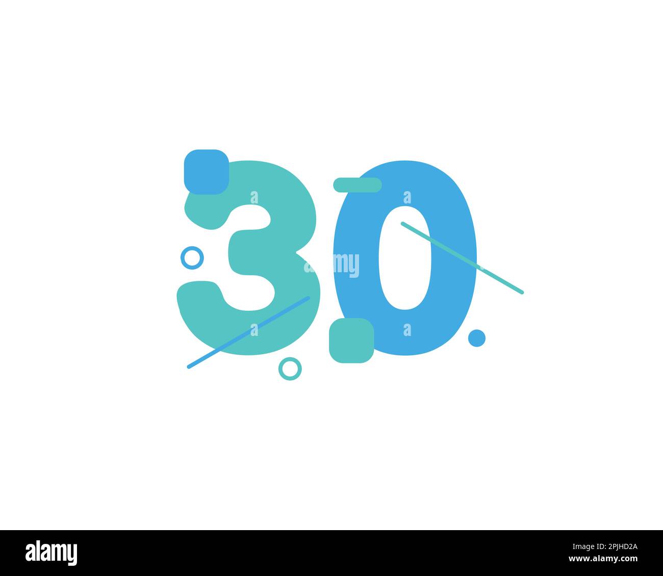 30th célébrations de conception de logo. 30th logo. Fêtes de fin d'année 30th. logo des fêtes d'anniversaire de 30th ans. Illustration de Vecteur