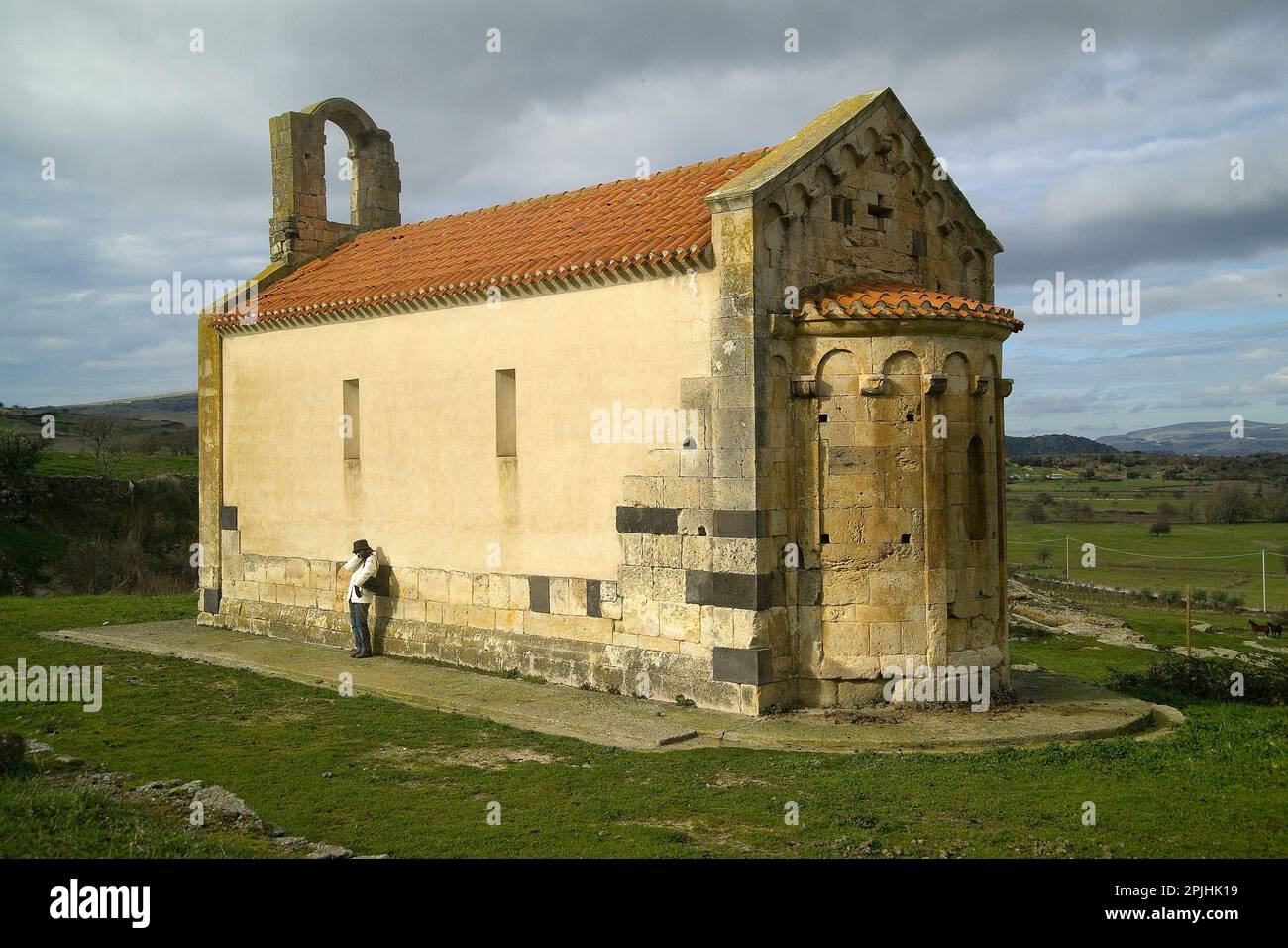 chiesa romanica di San Lorenzo. Rebeccu, Bonorva, SS, Sardegna. Italie Banque D'Images