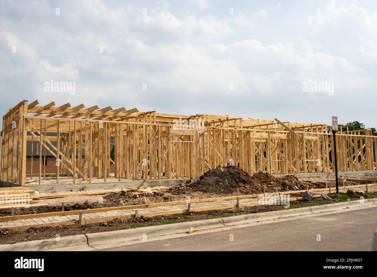Georgetown, Texas USA - cadre en bois de la nouvelle maison en construction Banque D'Images