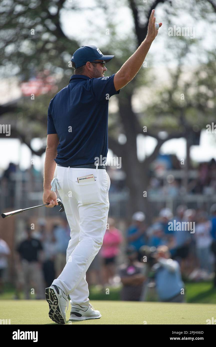 02 avril 2023: Corey Conners remporte le championnat à l'Open de Valero Texas, TPC San Antonio Oaks course. San Antonio, Texas. Mario Cantu/CSM Banque D'Images