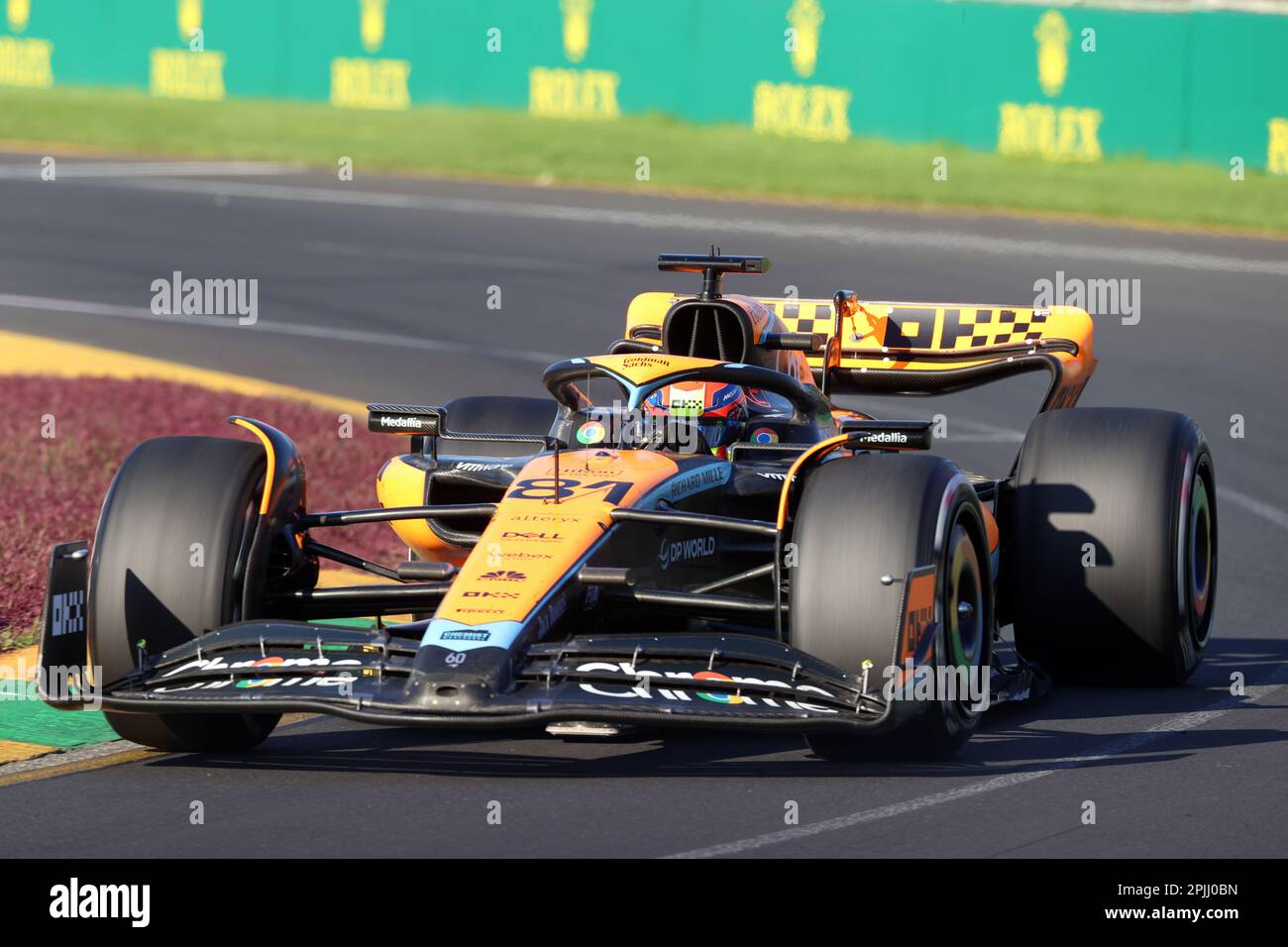 Melbourne, Australie. 02nd avril 2023. MELBOURNE, Australie, 2. AVRIL 2023 ; #81, Oscar PIASTRI, AUS, McLaren F1 Team, MCL60, Mercedes ENGINE AUSTRALIAN Formula One Grand Prix le 2nd avril 2023, Albert Park - Melbourne, FIA Formula1 World Championship, raceday, Formel 1 Rennen in Australien, Motorsport, F1 GP, Honorarpflichtiges Foto, image payante, Copyright © Clay CROSS/ATP images (CROSS Clay/ATP/SPP) Credit: SPP Sport Press photo. /Alamy Live News Banque D'Images