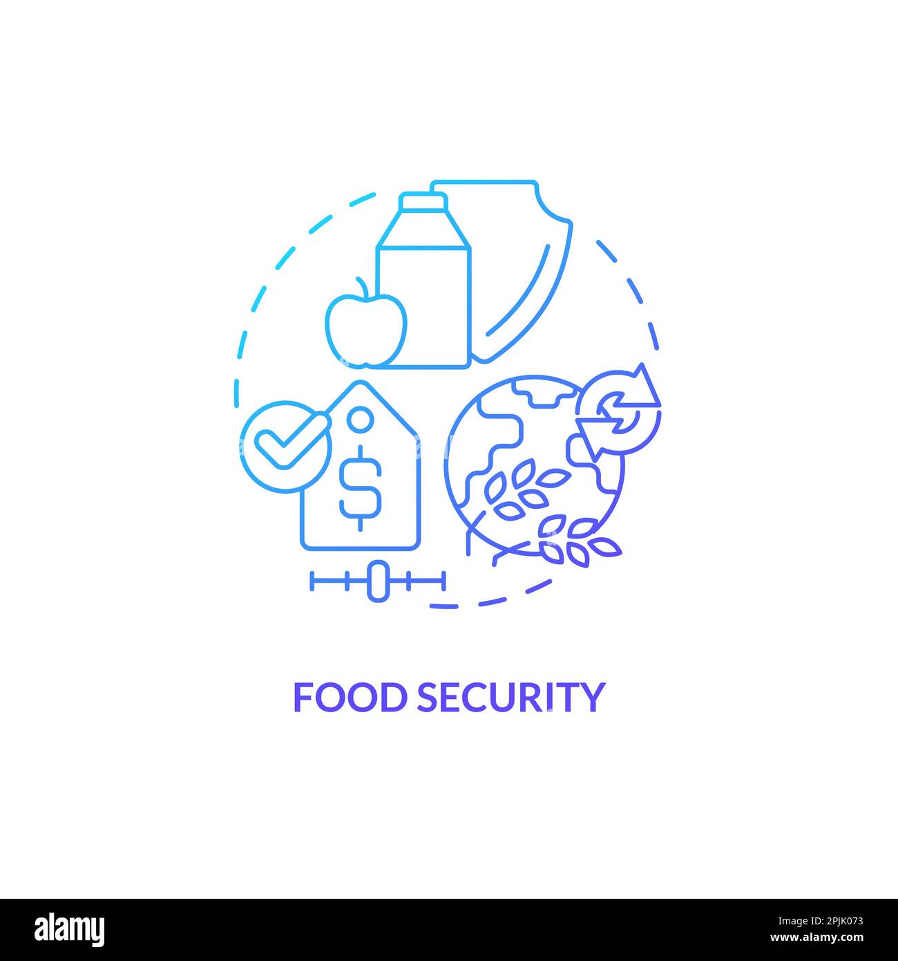 Icône concept dégradé bleu sécurité alimentaire Illustration de Vecteur