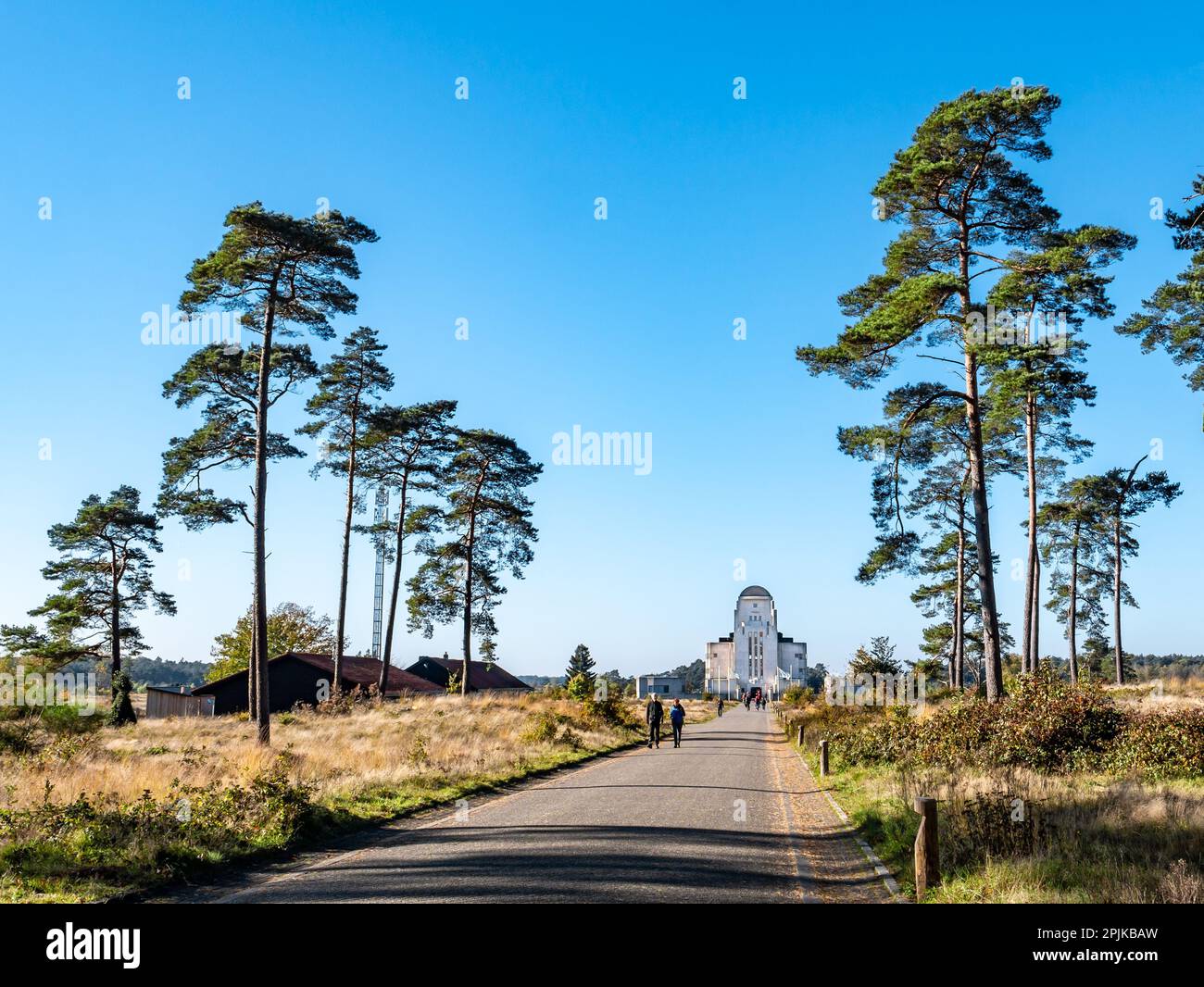 Radio Kootwijk, devant le bâtiment A, ancienne station de transmission radio à ondes longues, Veluwe, Apeldoorn, pays-Bas Banque D'Images