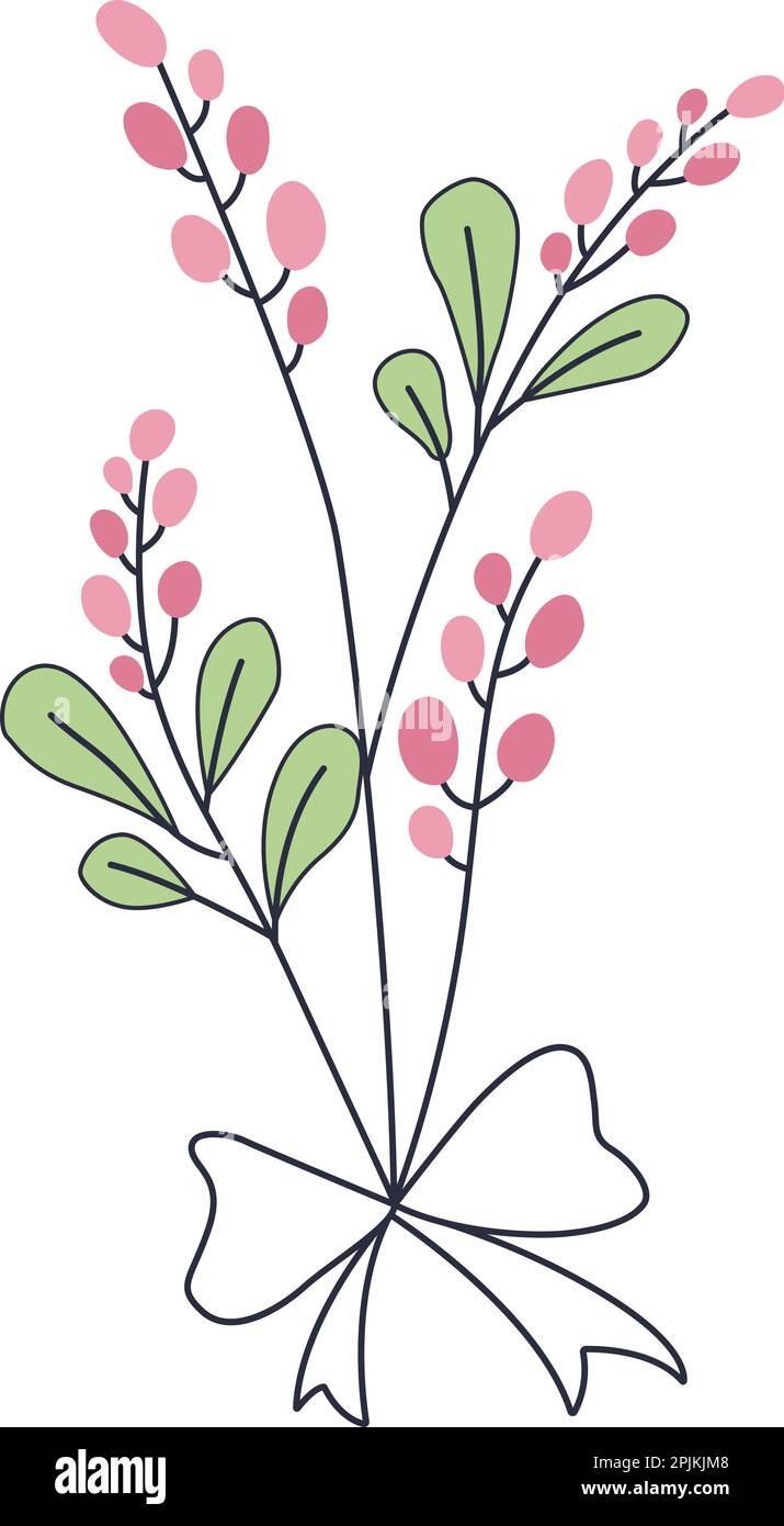 C'est une illustration de fleurs dans un pot avec des feuilles. Illustration de Vecteur