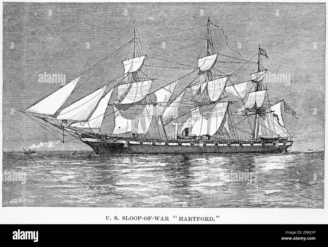 US Sloop of War Hartford Banque D'Images