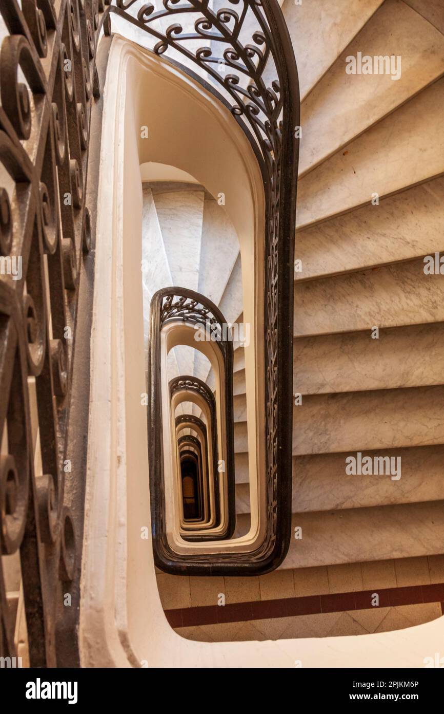 Argentine, Buenos Aires. Escalier en colimaçon. Banque D'Images