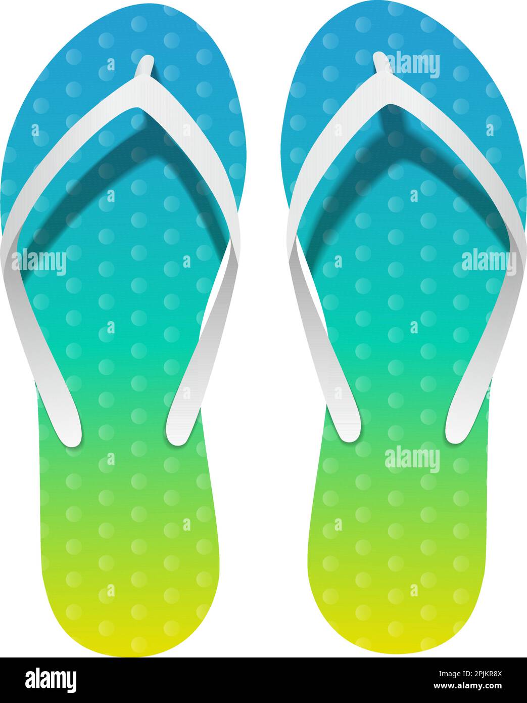 Paire de tongs en caoutchouc avec des couleurs vives pour vous détendre sur la plage ou près de la piscine. Vector illustration isolé Illustration de Vecteur