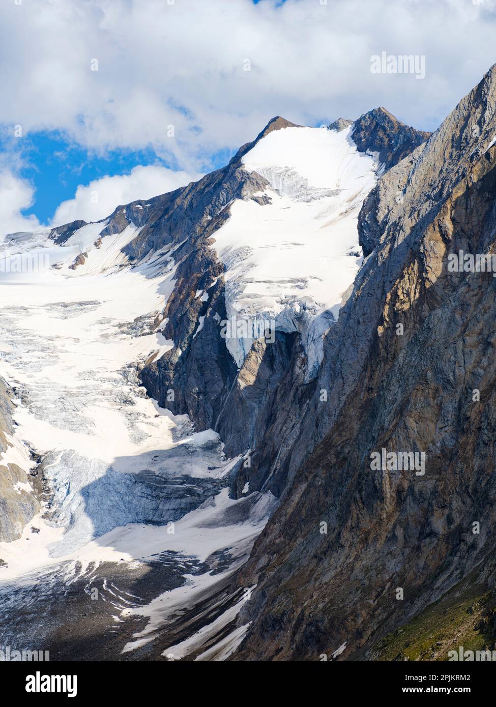 Mt. Liebenerspitze et glacier Gaisbergferner dans la vallée de Gaisbergtal. Alpes de l'Otztal dans le parc naturel de l'Otztal. Europe, Autriche, Tyrol Banque D'Images