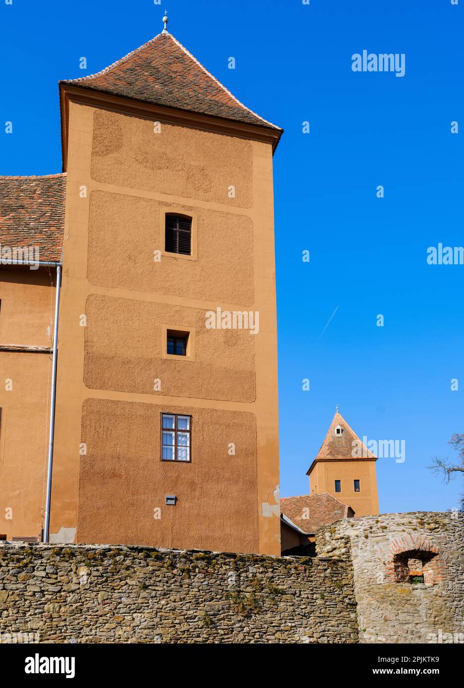 Château de Jurisics. La ville médiévale de Koszeg dans l'ouest de la Transdanubia près de la frontière autrichienne, la Hongrie Banque D'Images