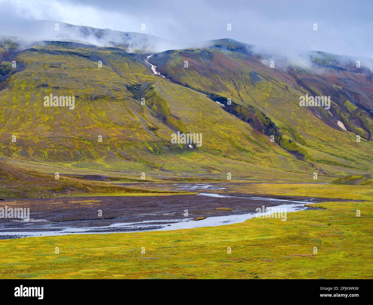 Nyidalur au glacier Tungnafellsjokull. Les hauts plateaux du parc national de Vatnajokull, site classé au patrimoine mondial de l'UNESCO, Islande Banque D'Images