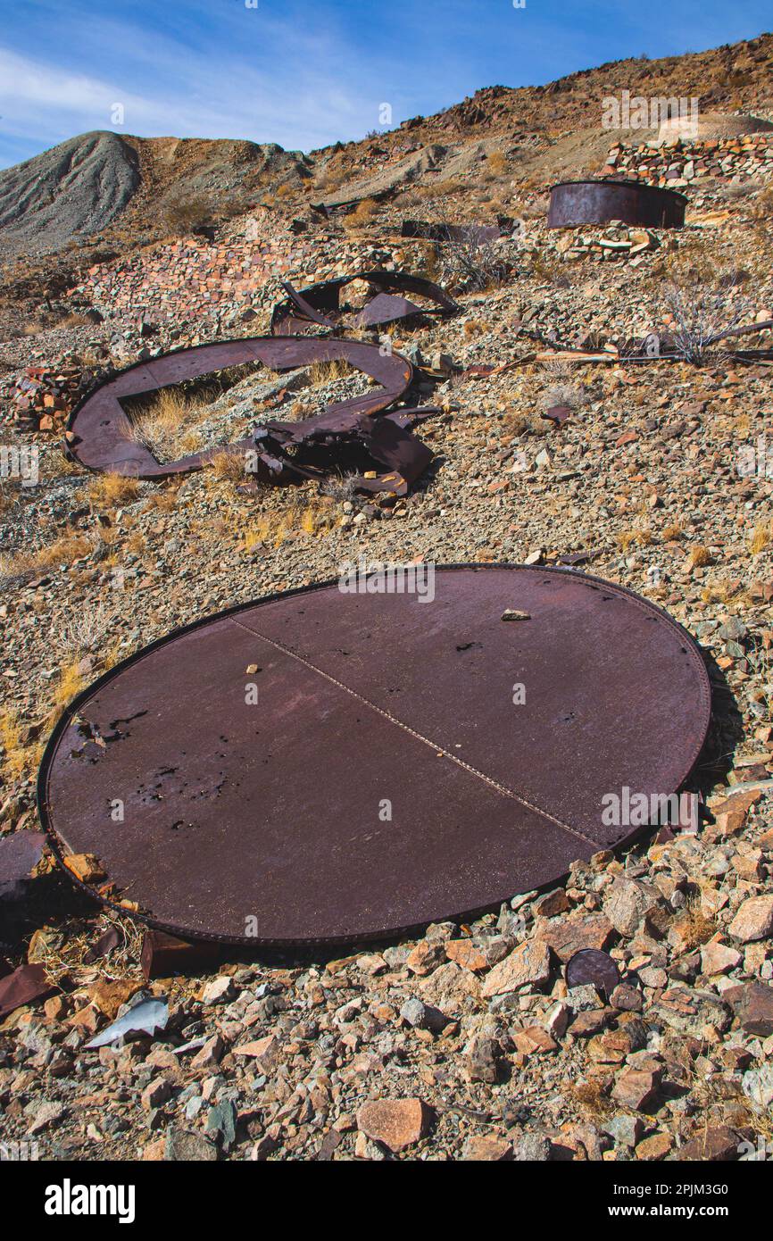 Brooklyn Mine Road, Old Dale Mining District, Mojave Desert, Californie Banque D'Images
