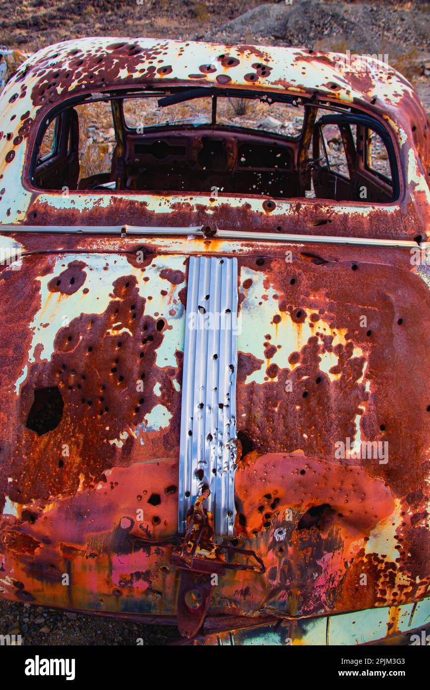 Brooklyn Mine Road, Old Dale Mining District, Mojave Desert, Californie Banque D'Images