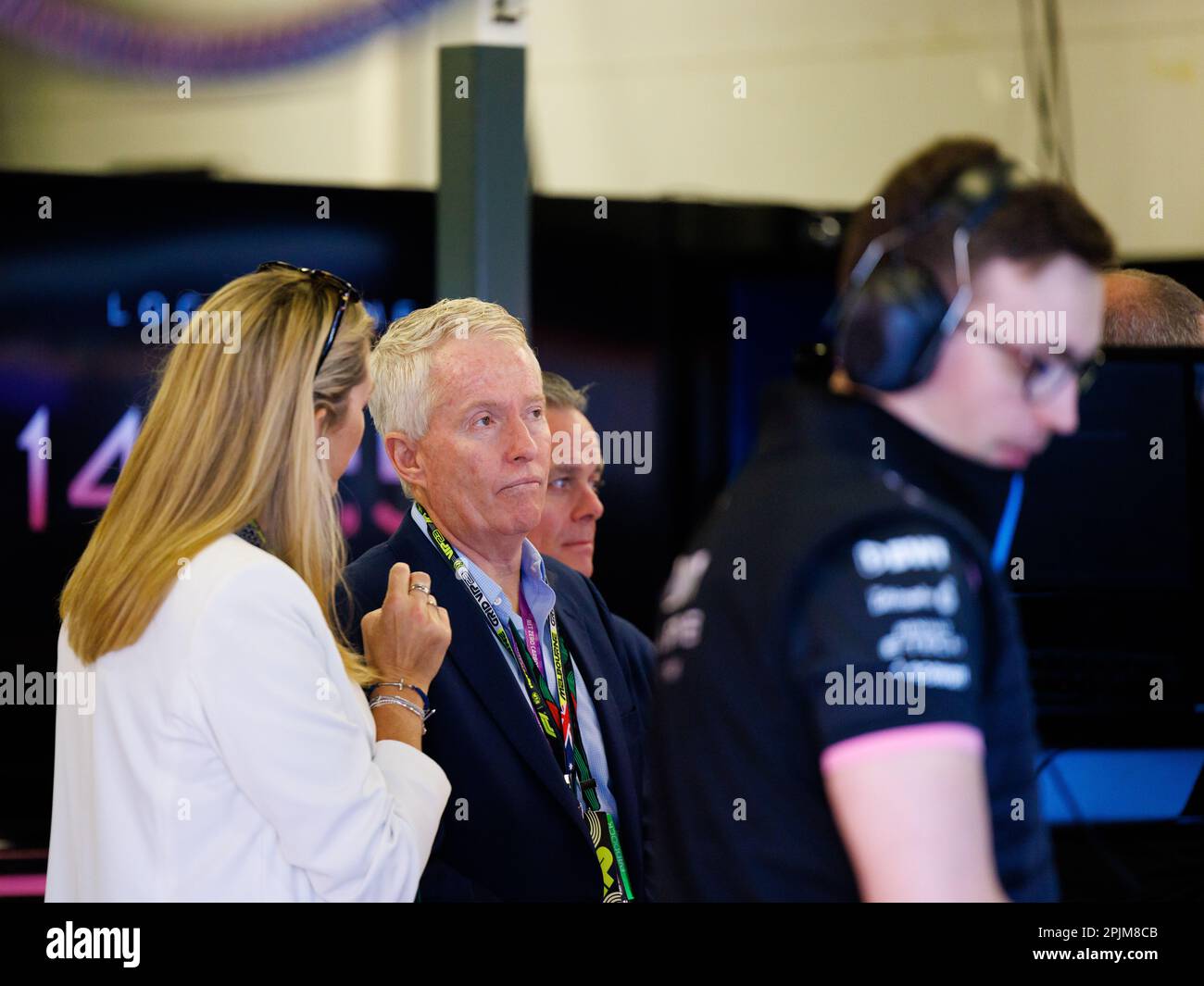 Albert Park, 2 avril 2023 Président de tennis Australia, Craig Tiley dans le garage alpin. Corleve/Alay Live News Banque D'Images