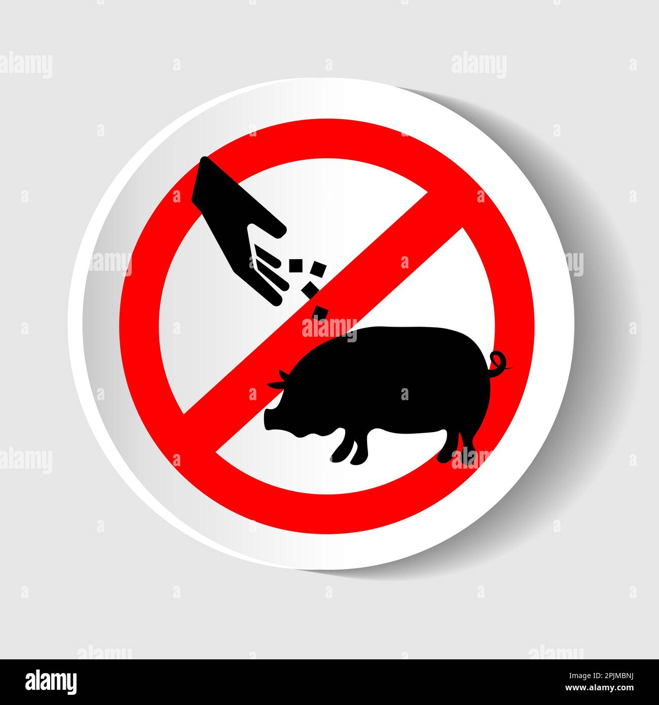 Silhouette de vecteur de ne pas nourrir la marque de porc Illustration de Vecteur
