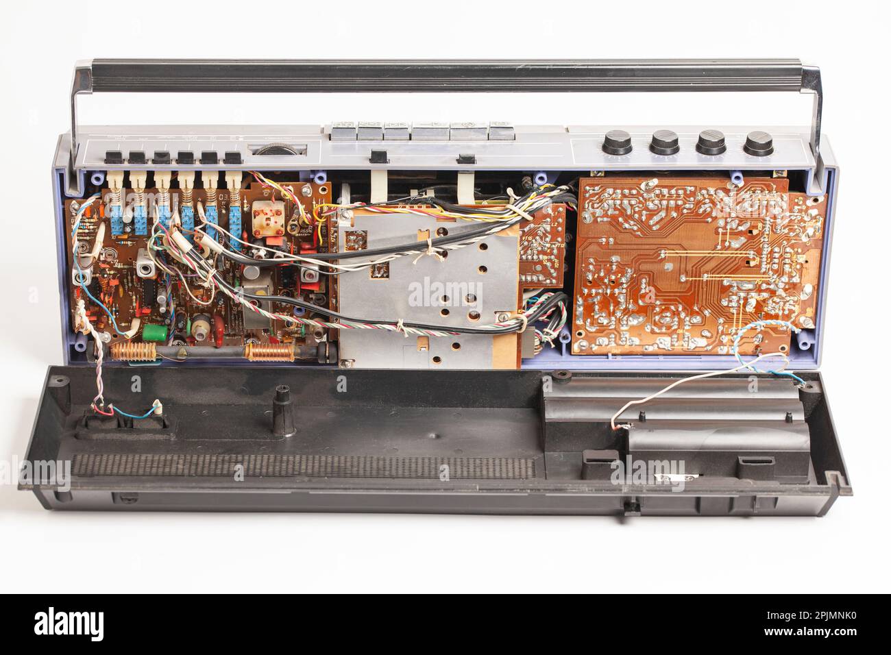 Carte électronique d'un ancien magnétophone à cassette. Banque D'Images