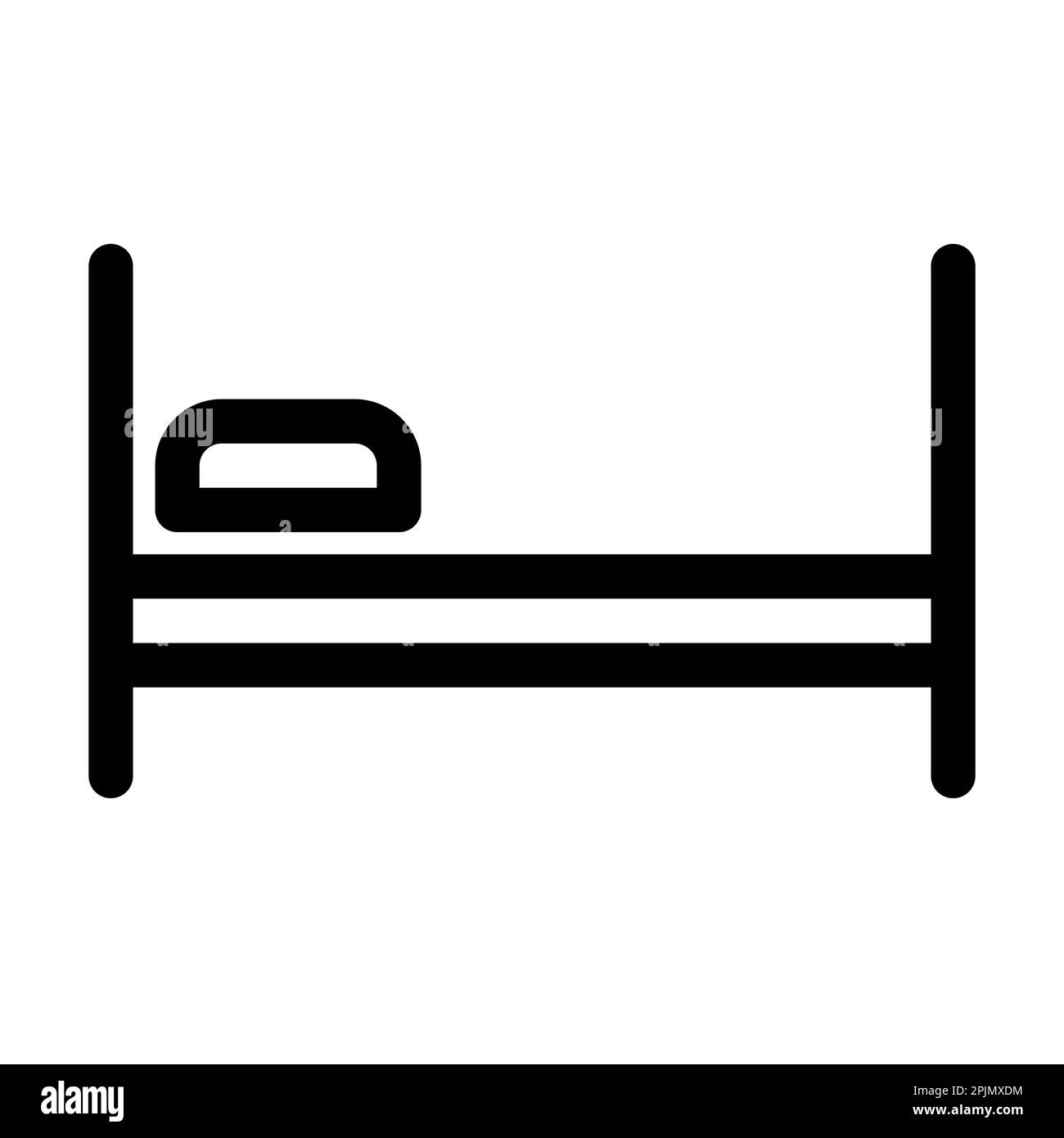 Lit avec ligne d'oreillers Icon. Symbole médical, signe. Icône de ligne de lit du patient. Illustration vectorielle Illustration de Vecteur