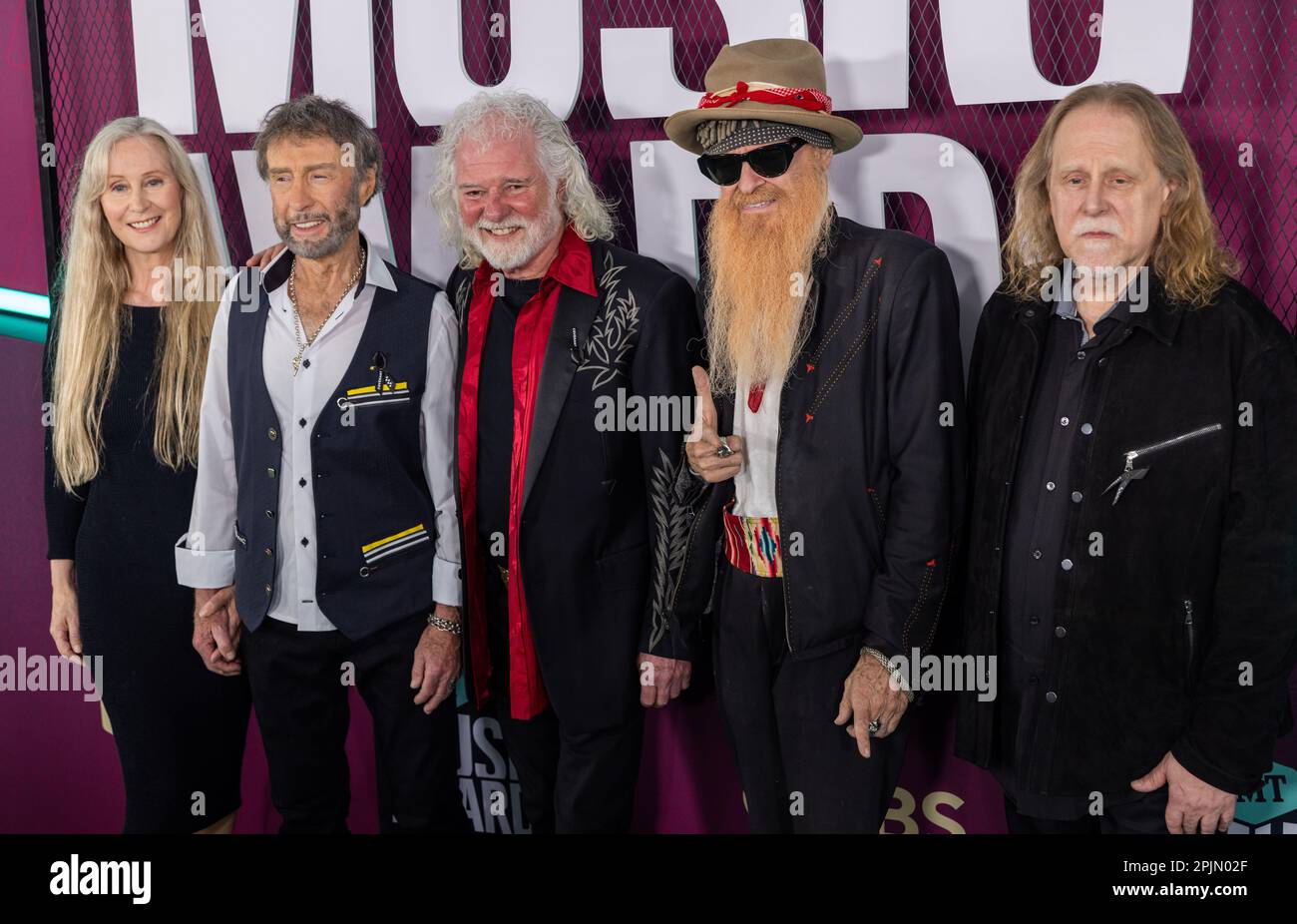 Austin, États-Unis. 02nd avril 2023. Paul Rodgers, Chuck Leavell, Billy Gibbons et Warren Hayes marchent le tapis rouge aux CMT Awards à Austin, Texas, sur 2 avril 2023. (Photo de Stephanie Tacy/SIPA USA) crédit: SIPA USA/Alay Live News Banque D'Images