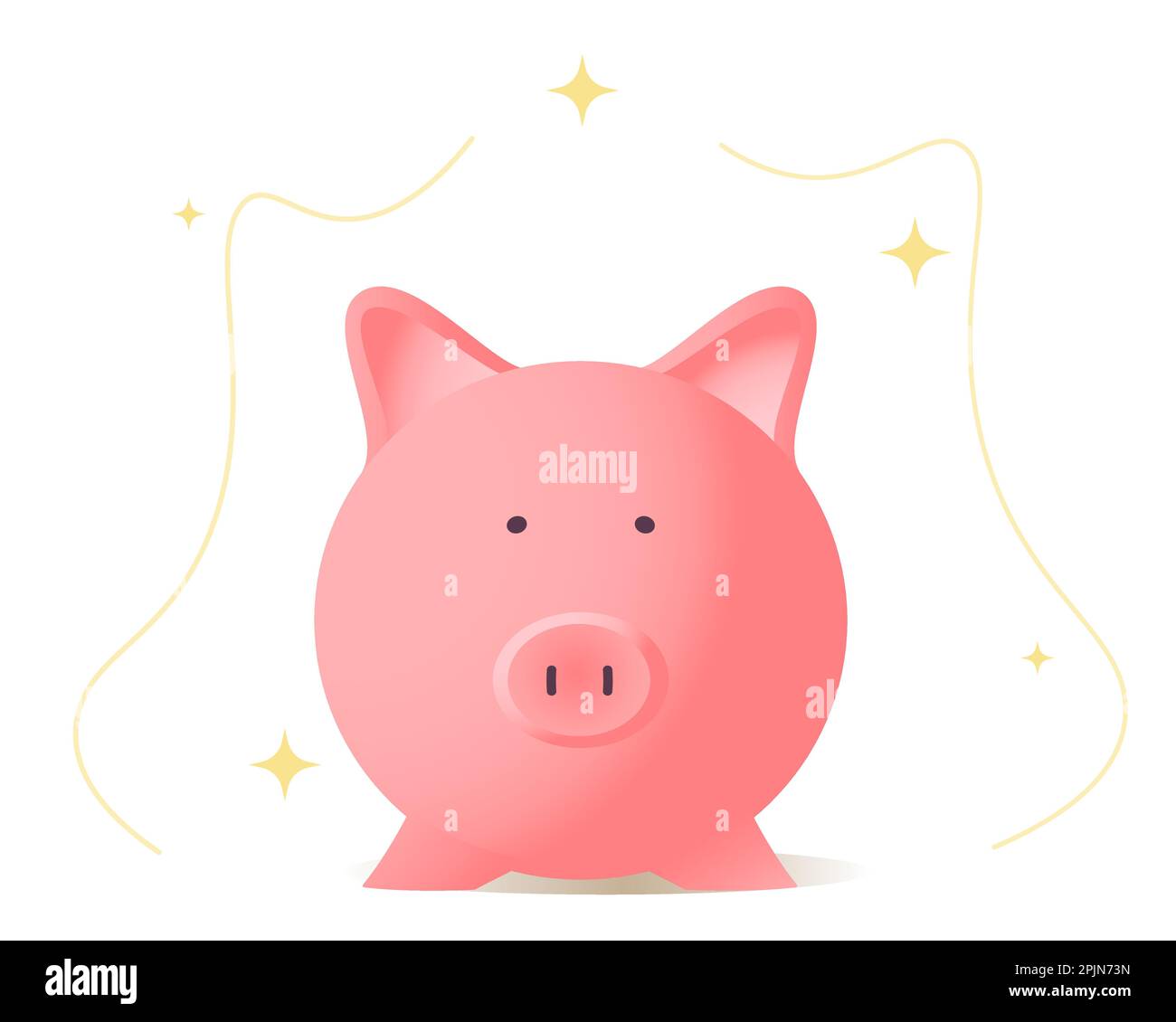 Tirelire ou caisses sur fond isolé. Style isométrique. Boîte de porc rose plate. Économie d'argent, investissement financier, revenu d'entreprise concept il Illustration de Vecteur