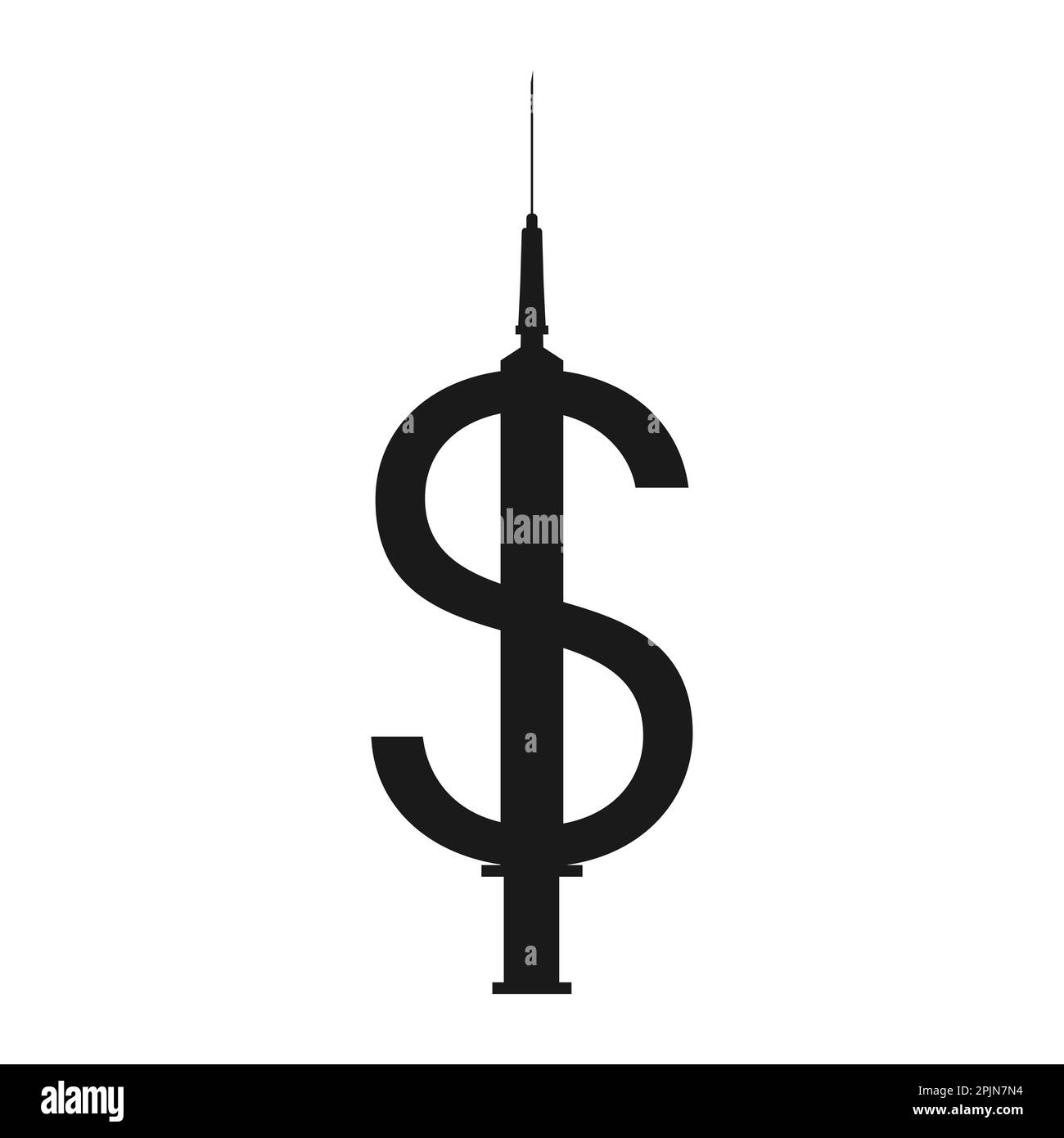 Concept du prix ou du coût du vaccin. Signe dollar avec seringue comme partie du symbole dollar. Symbole du coût du vaccin Covid. Concept d'affaires de pharmacie. Vecteur Illustration de Vecteur Concept du prix ou du coût du vaccin. Signe dollar avec seringue comme partie du symbole dollar. Symbole du coût du vaccin Covid. Concept d'affaires de pharmacie. Vecteur Illustration de Vecteur