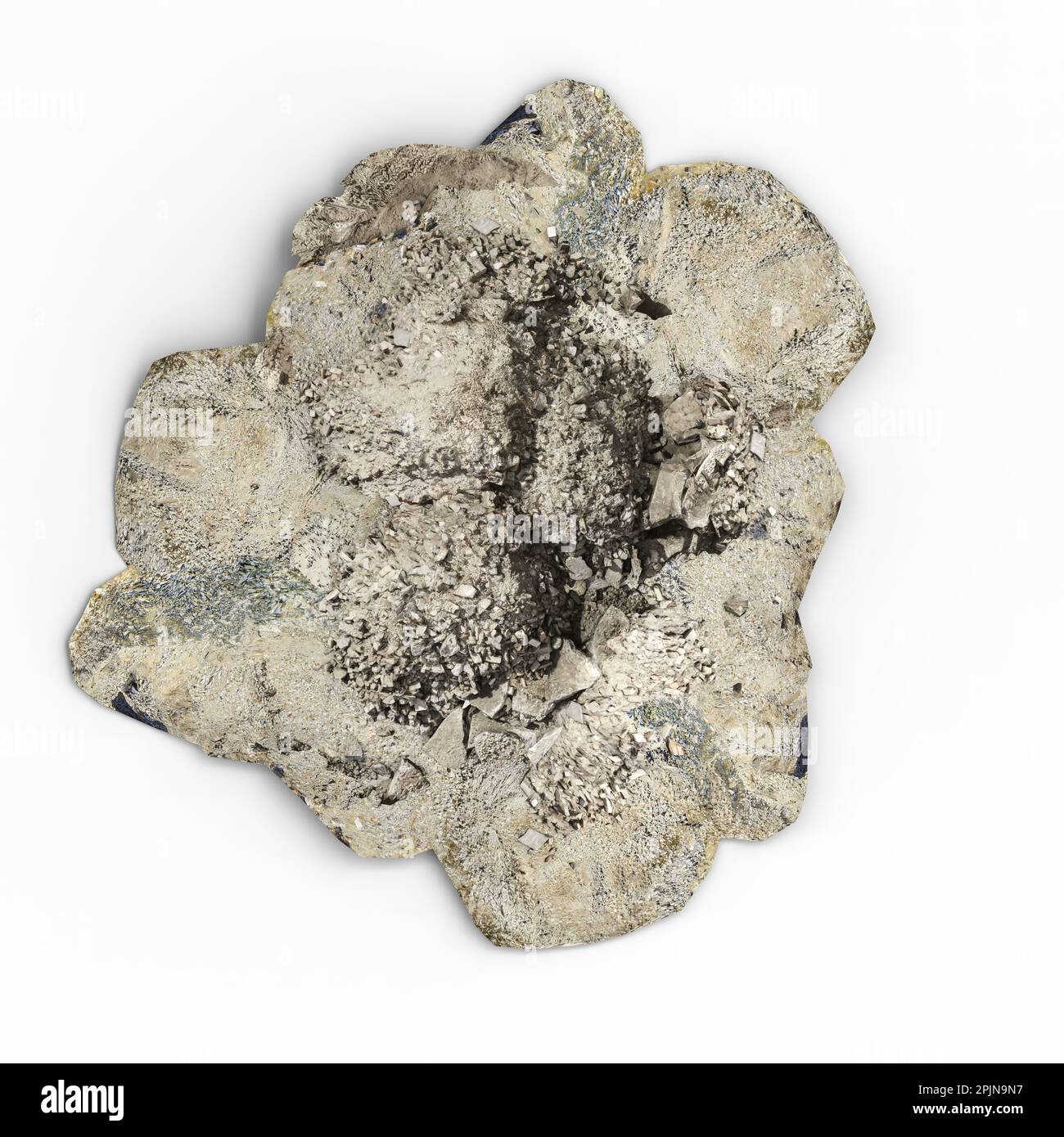 Un rendu 3D de roche sur une surface blanche Banque D'Images