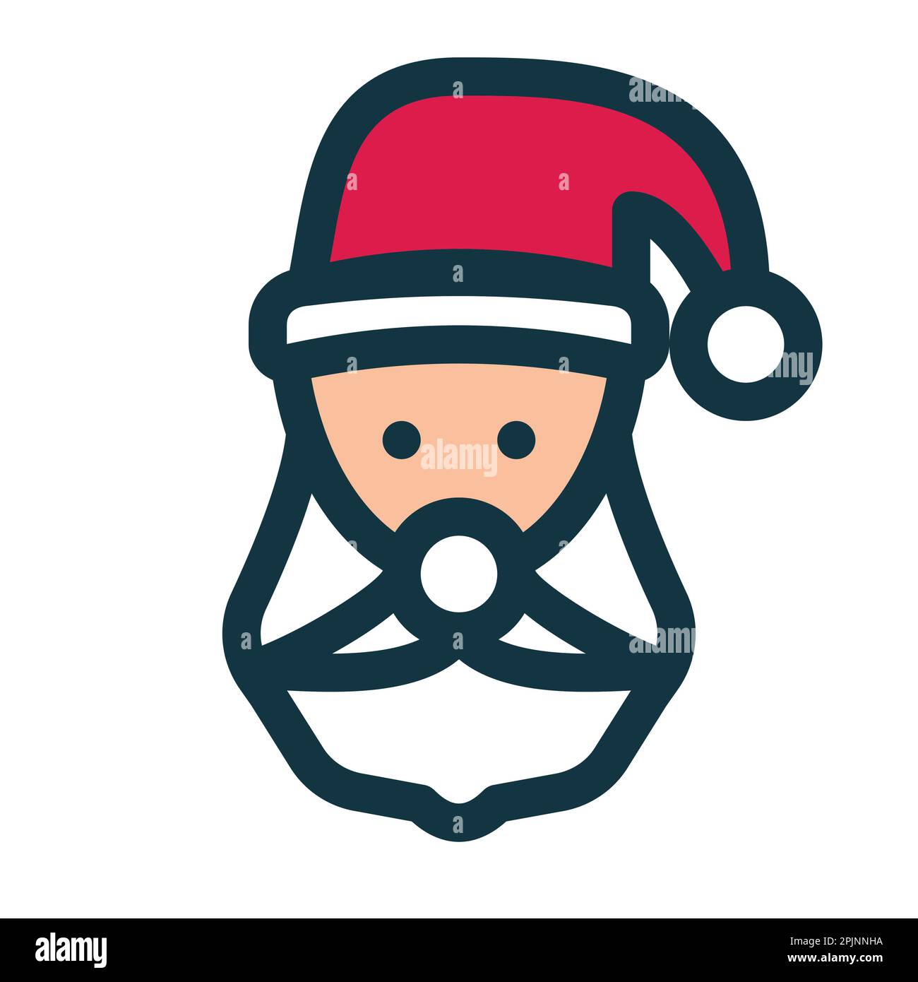 Visage du Père Noël.Icône de la ligne du Père Noël.Illustration vectorielle Illustration de Vecteur
