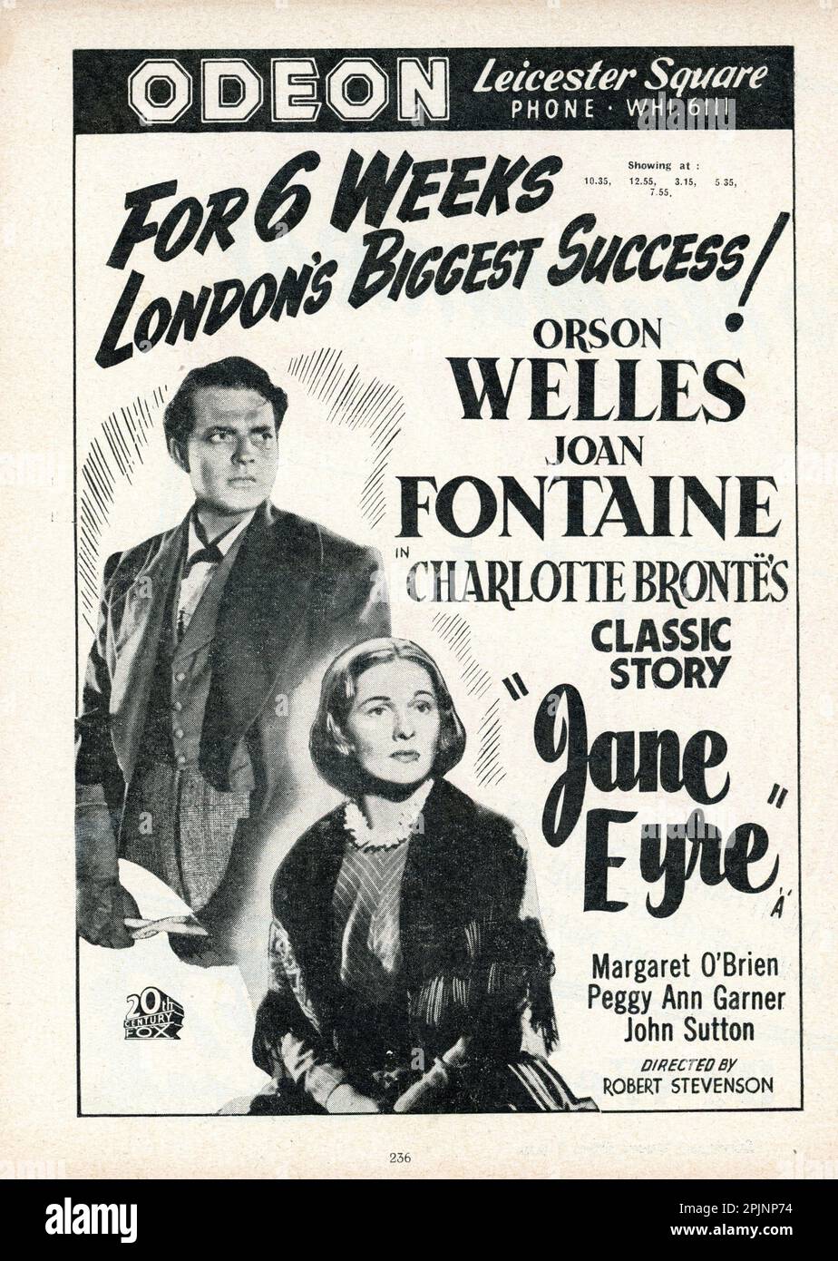 ORSON WELLES comme Edward Rochester et JOAN FONTAINE comme Jane dans JANE EYRE 1943 réalisateur ROBERT STEVENSON livre Charlotte Bronte scénario Aldous Huxley John Houseman et Robert Stevenson musique Bernard Herrmann XXe siècle Fox Banque D'Images