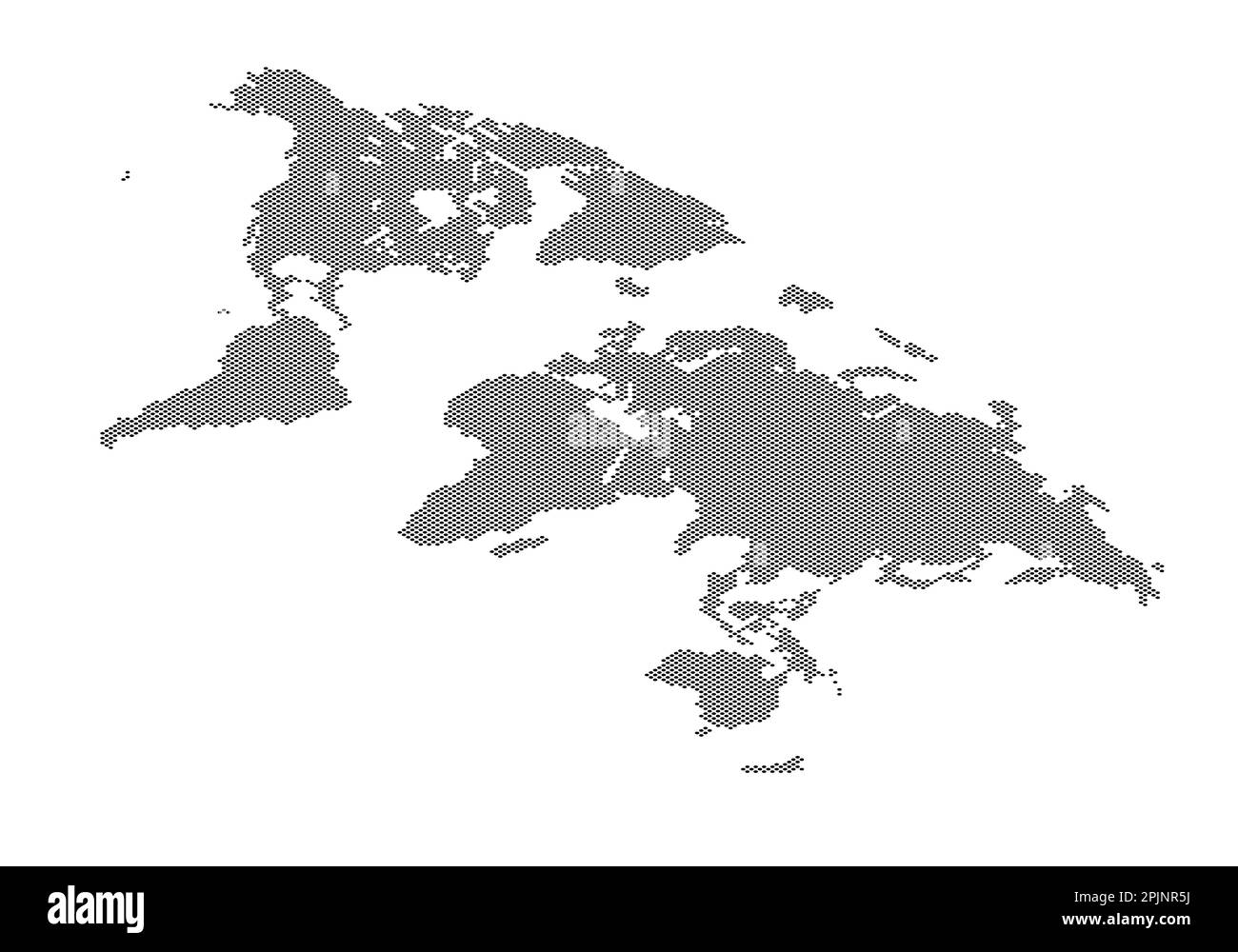 Carte de terre en pointillés isométriques.Carte du monde formée de points.Carte mondiale avec des continents comme l'afrique, l'amérique, l'eurasie, l'europe, l'asie et l'australie.Points sur le blanc Illustration de Vecteur