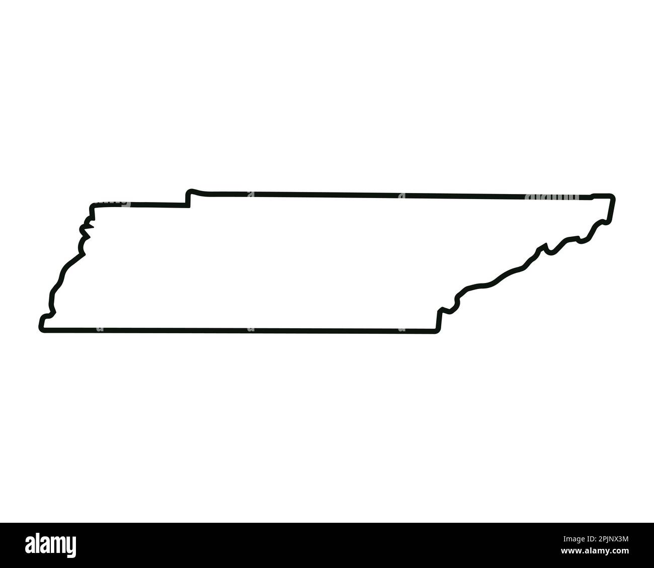 Carte de l'état du Tennessee. Carte DE l'état DES ÉTATS-UNIS. Symbole de contour Tennessee. Illustration vectorielle Illustration de Vecteur